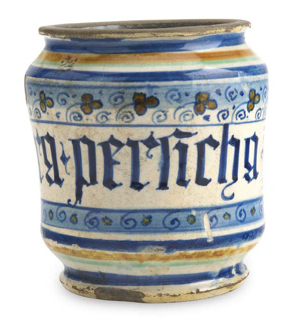 A late 15th/early 16th century Italian maiolica albarello, circa 1490-1520 Probably Faenza