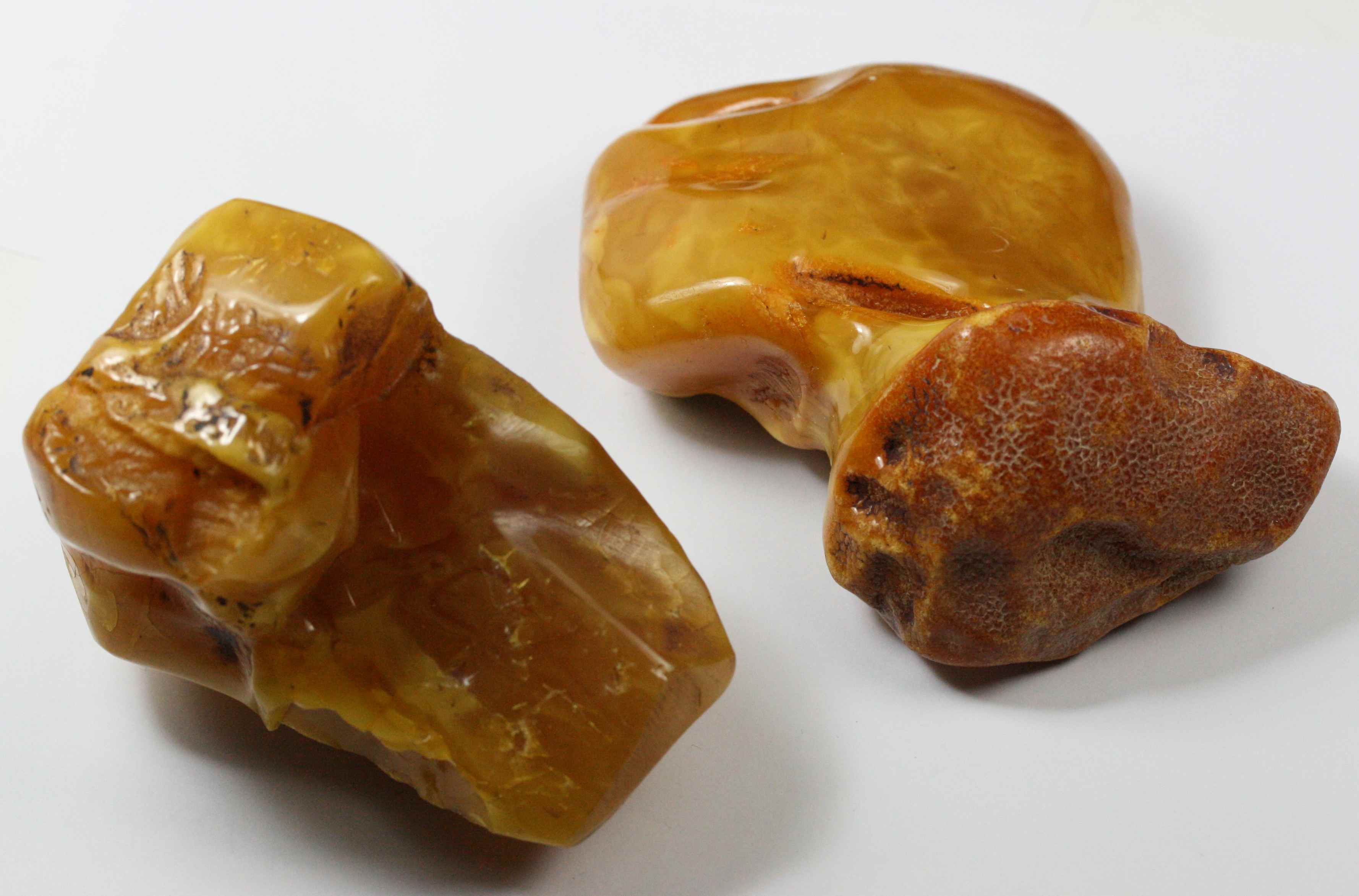 Two yellow amber samples
