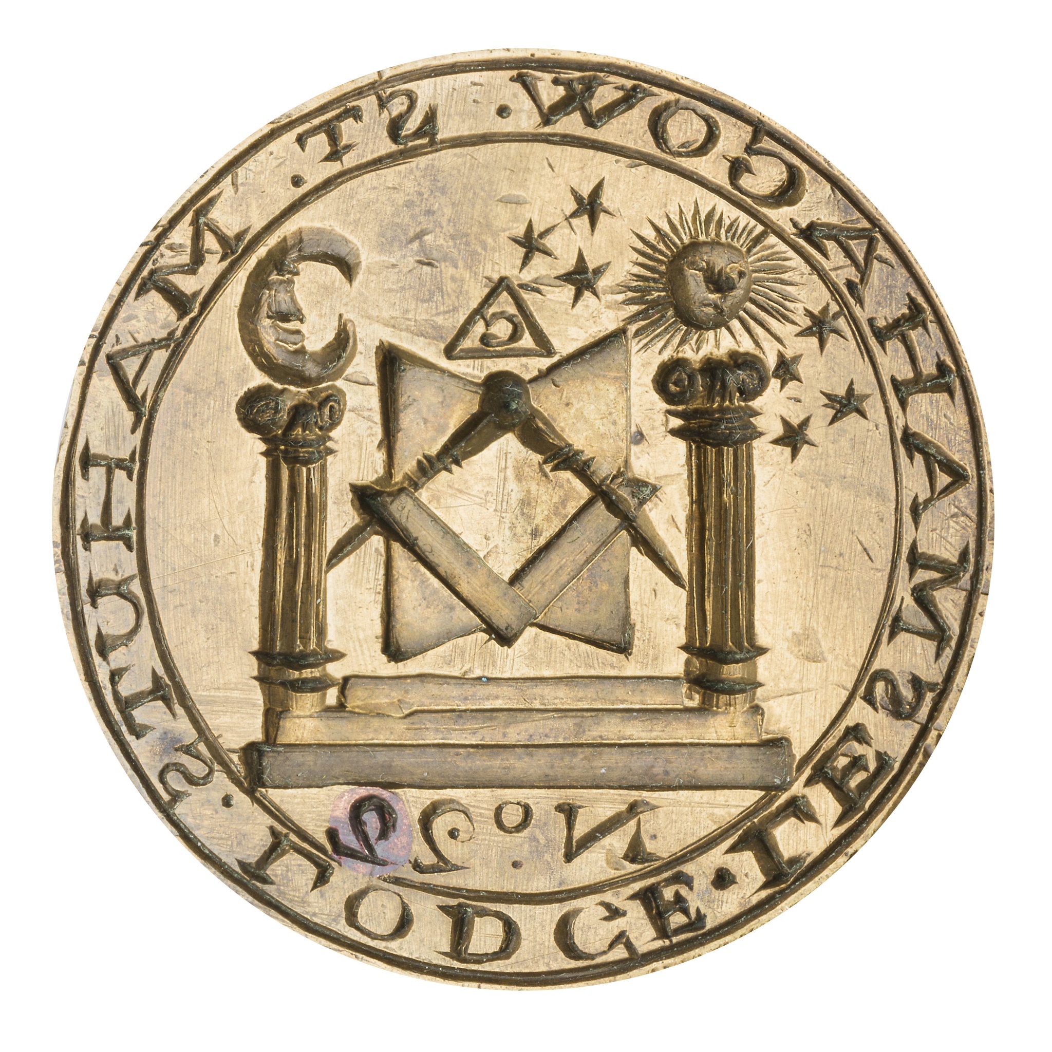 A MASONIC DESK SEAL - LODGE OF ST. MAHUTS LESMAHAGOW