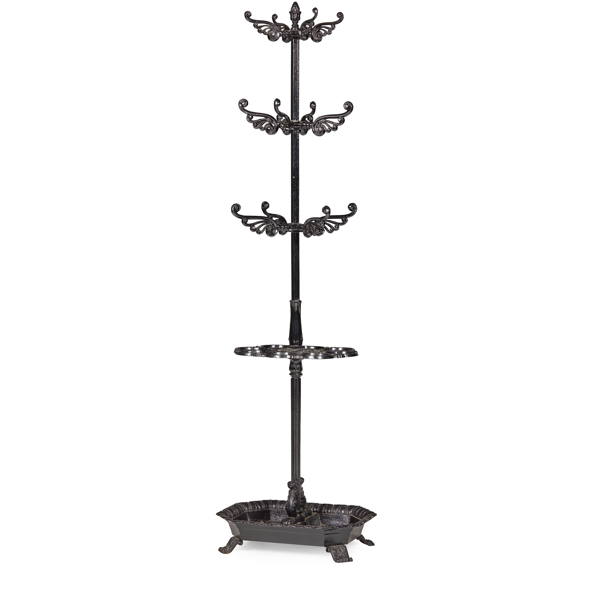 REGENCY CAST IRON COAT AND STICK STAND