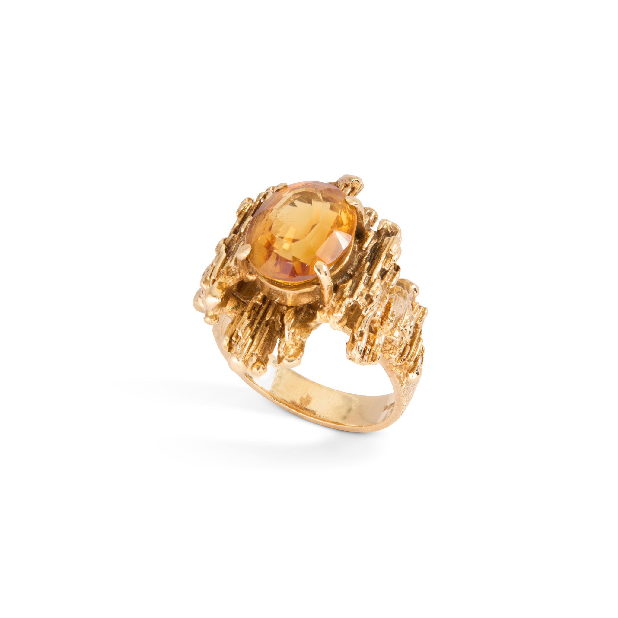Henry Bass: A 1960s 9ct gold and citrine dress ring