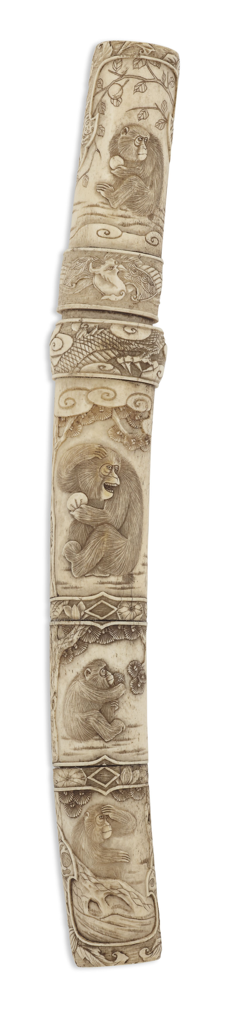 JAPANESE CARVED BONE TANTO