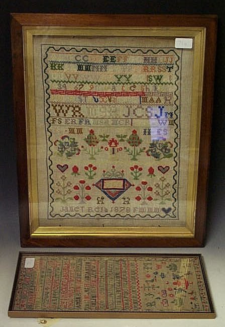 A Victorian sampler, by Janet Reid, 1878,