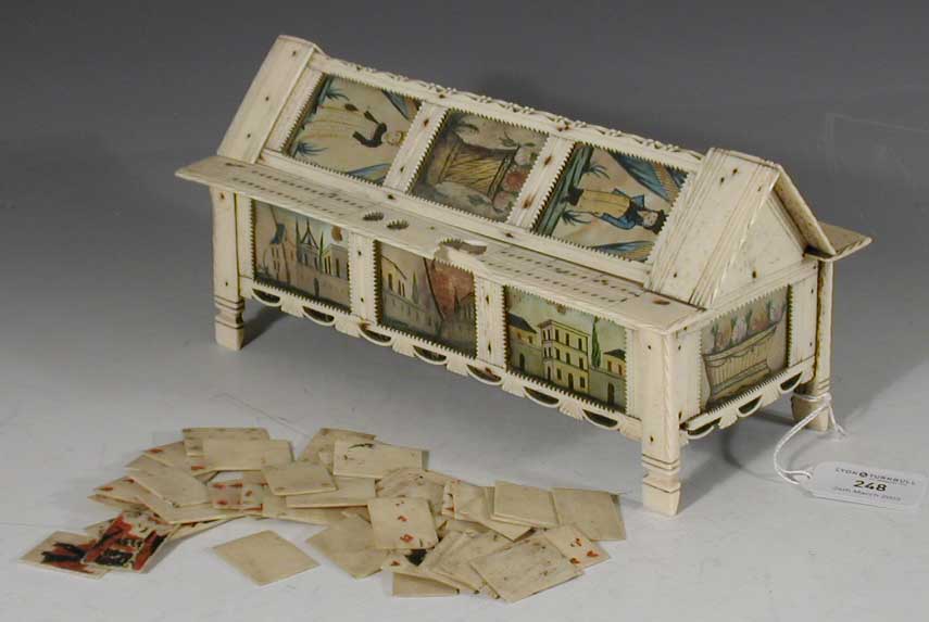 A 19th century French Prisoner of War bone cribbage box