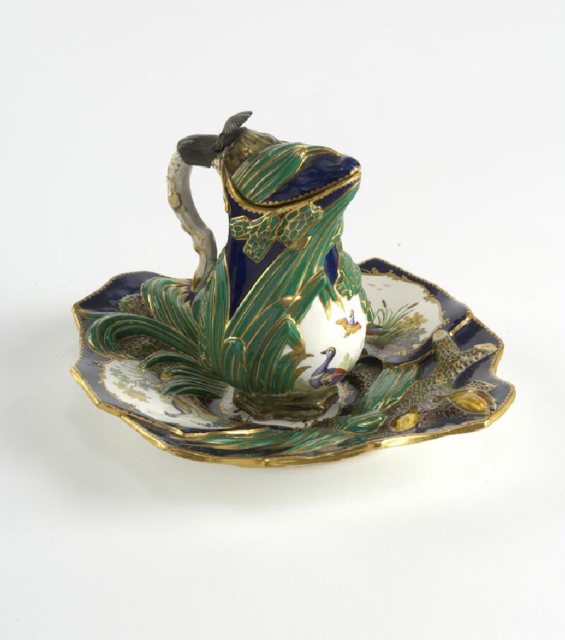An unusual 18th century Sevres porcelain ewer and saucer REVISED ESTIMATE £2,500-3,500