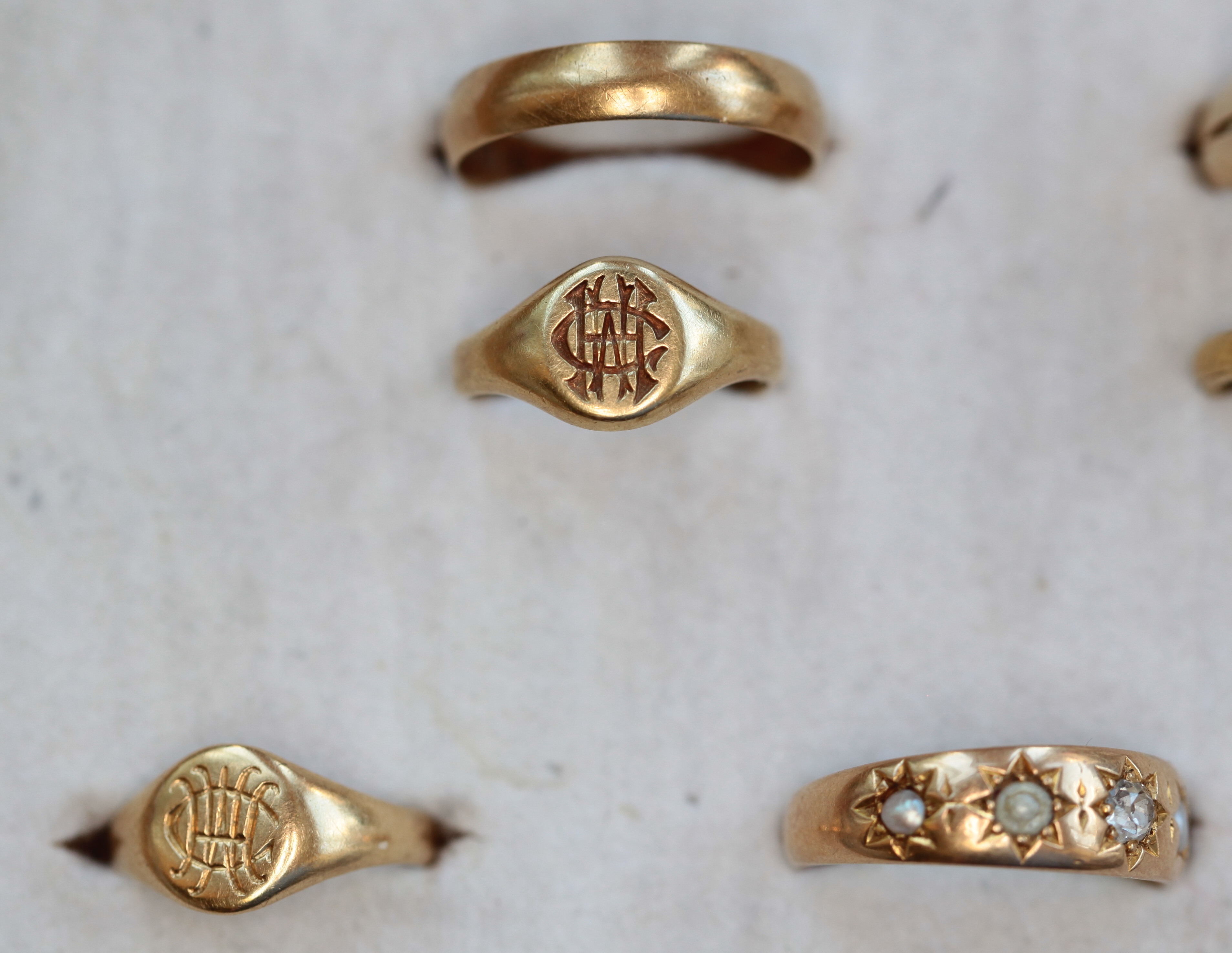 A group of gold rings