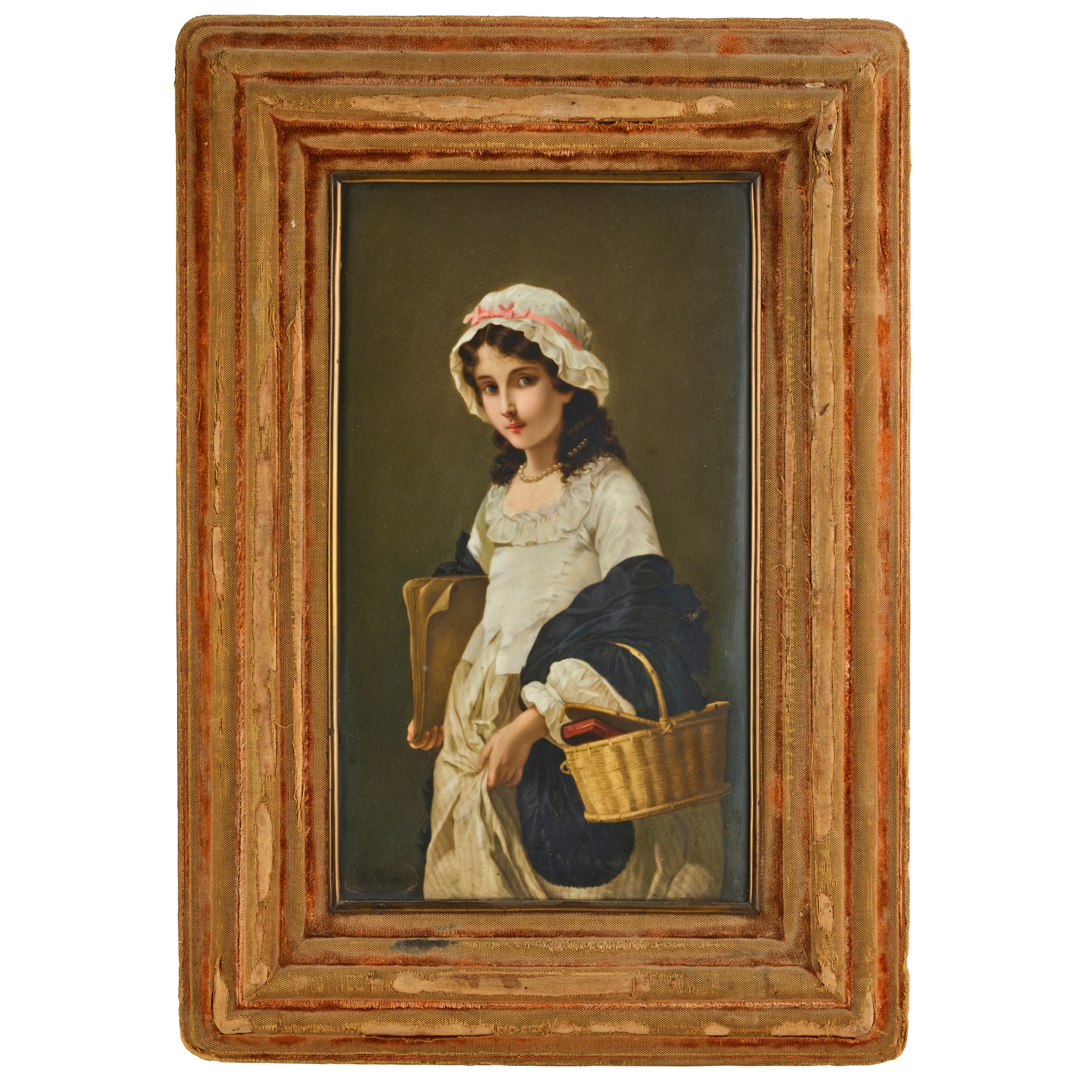 BERLIN (K.P.M.) RECTANGULAR PORCELAIN PLAQUE, SIGNED WALTHER