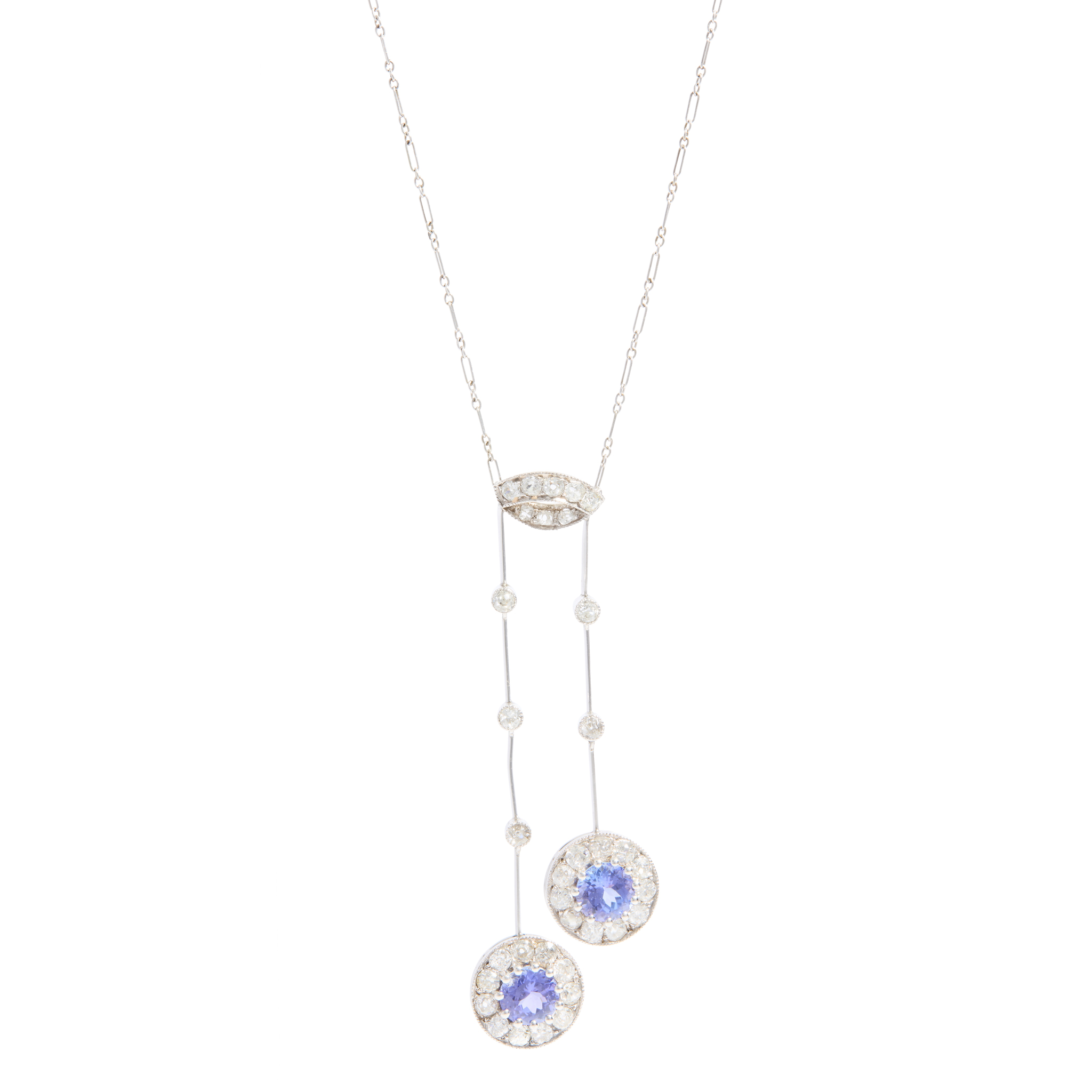 An early 20th century French Tanzanite and diamond pendant