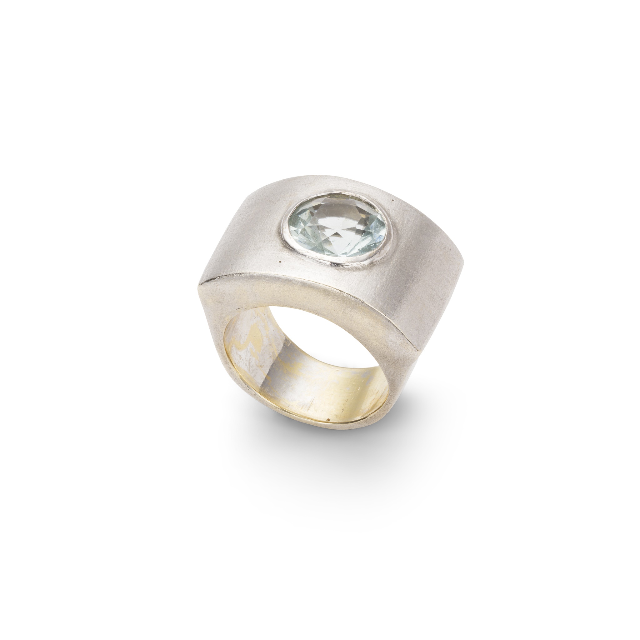 An aquamarine cocktail ring