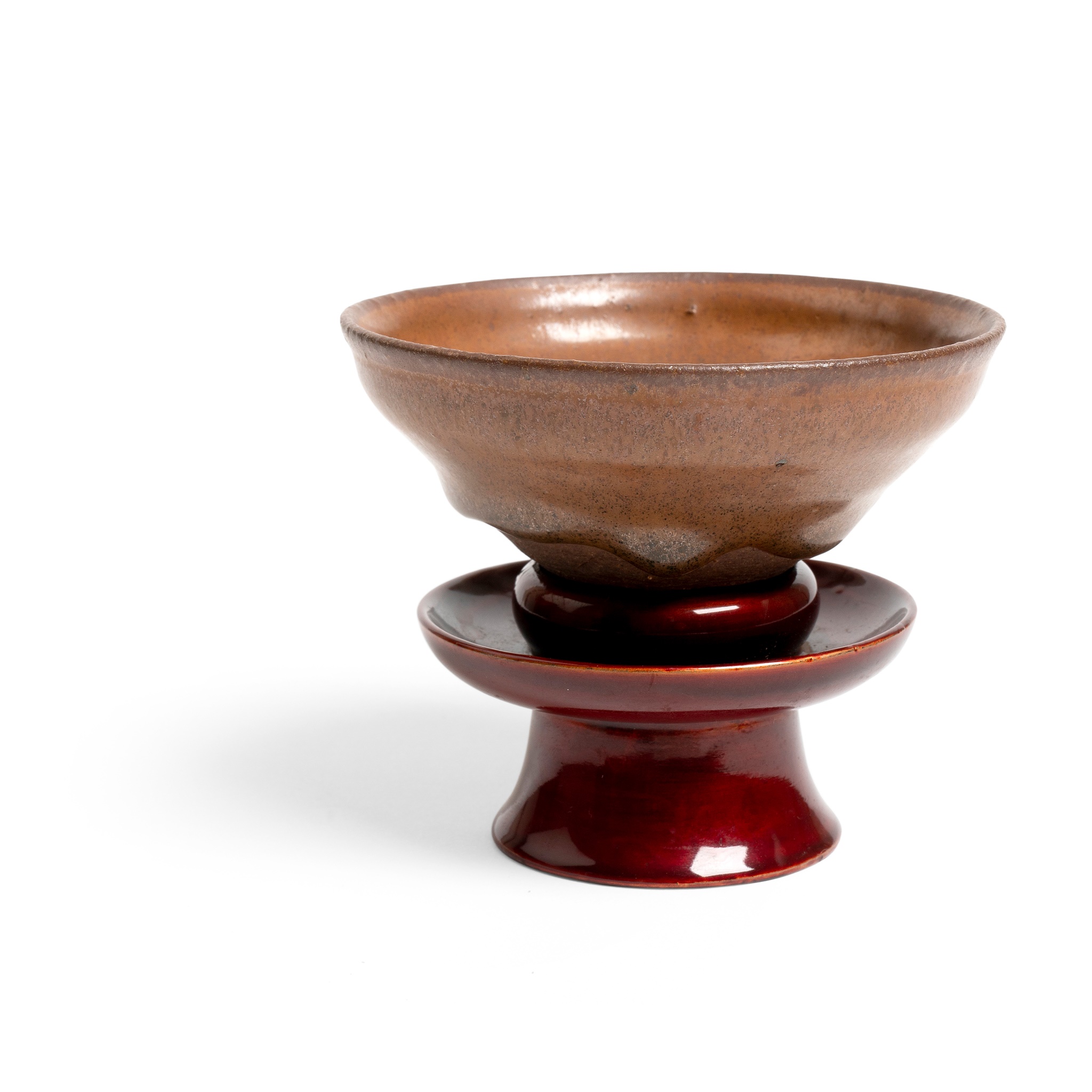 JIAN WARE TEA BOWL WITH LACQUERED STAND