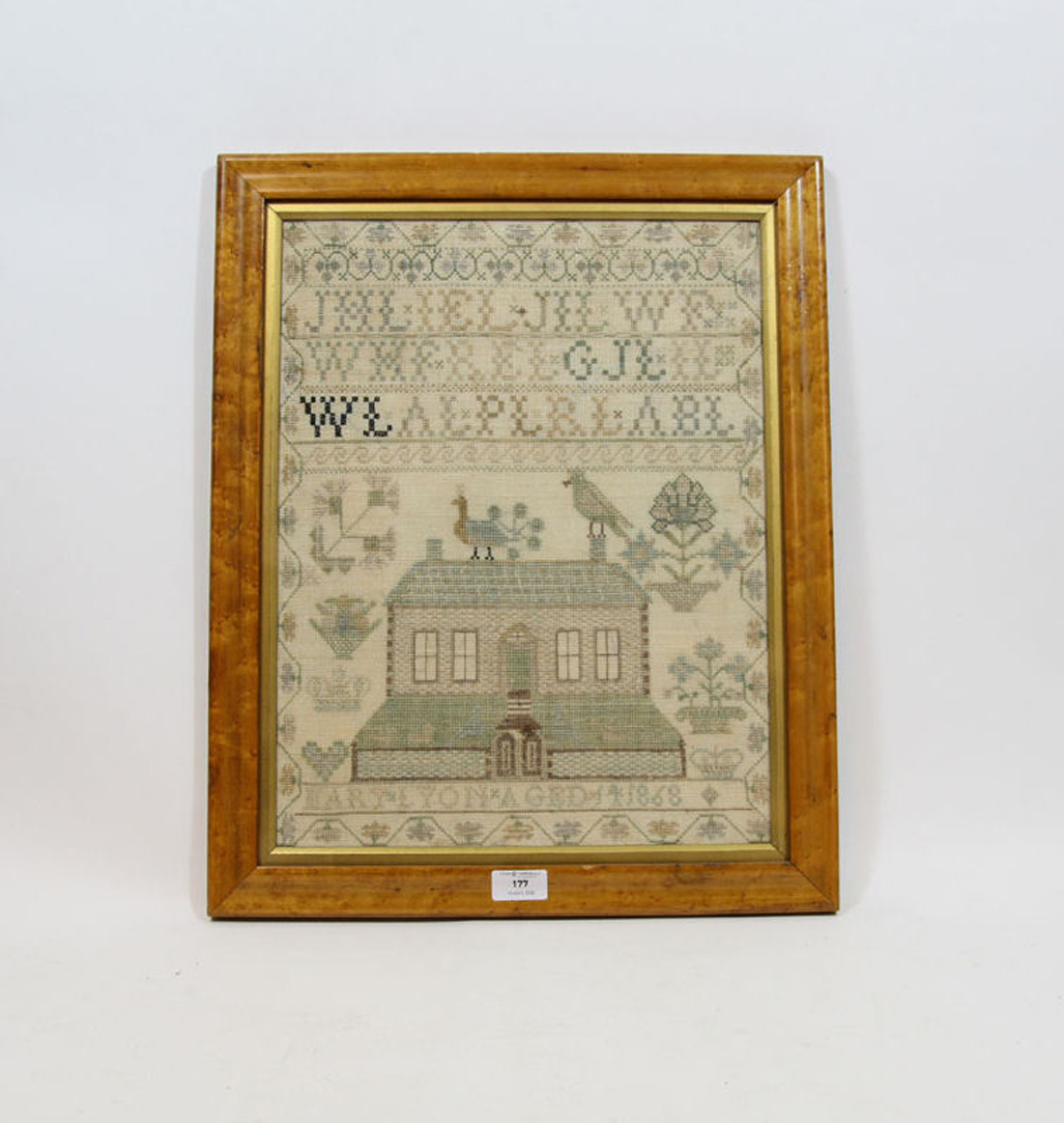 A 19th century sampler by Mary Lyon, aged 14, 1868