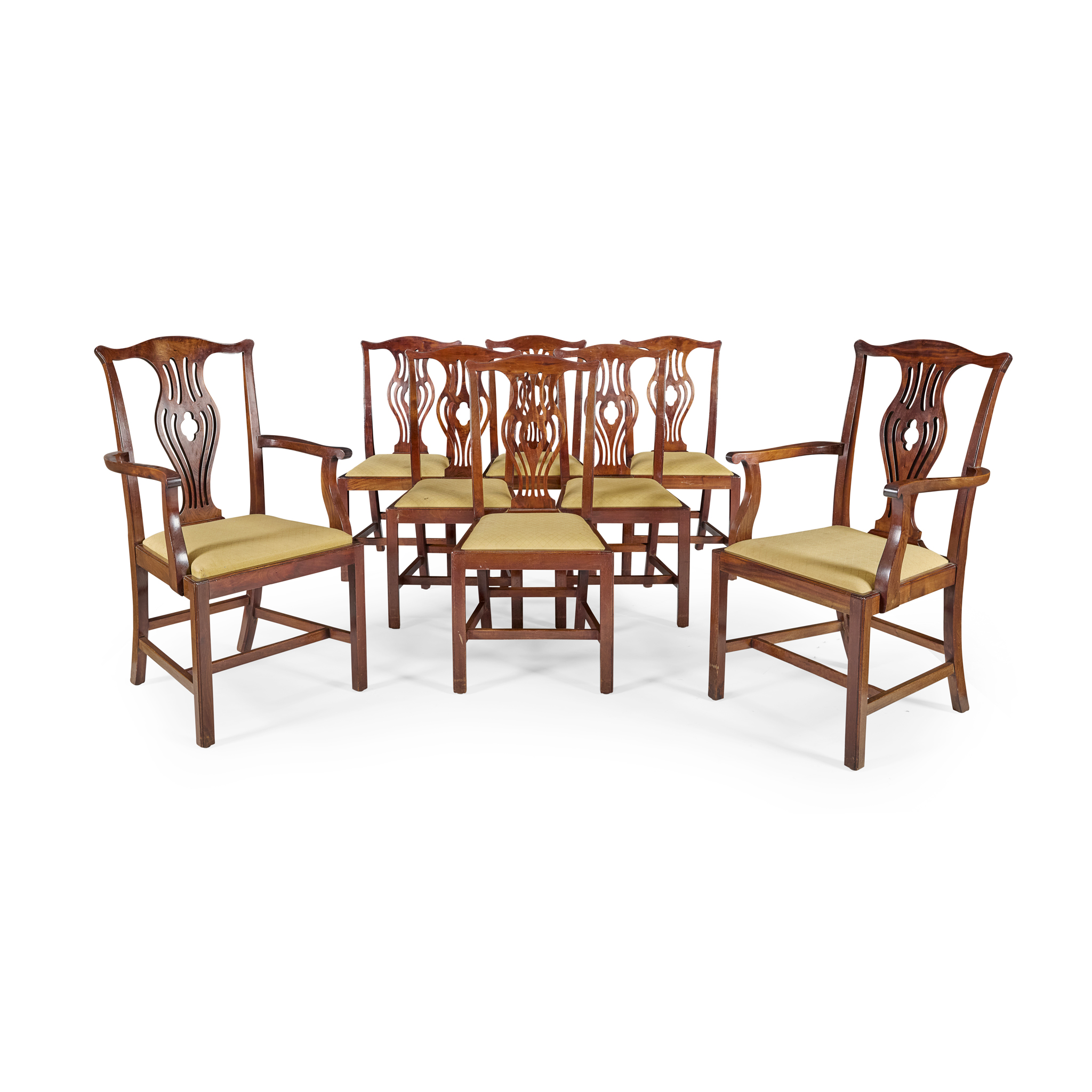 SET OF EIGHT GEORGIAN STYLE MAHOGANY DINING CHAIRS