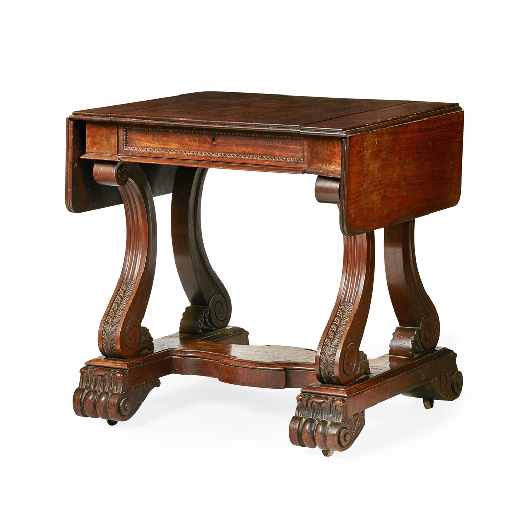 LATE REGENCY MAHOGANY SOFA/WORK TABLE