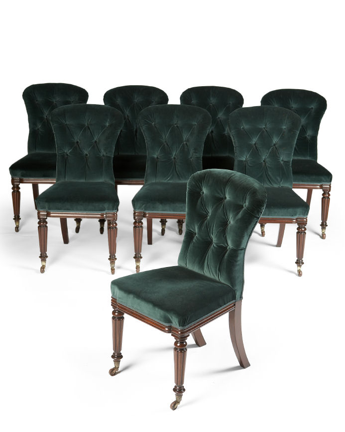 A set of eight Victorian period mahogany dining chairs