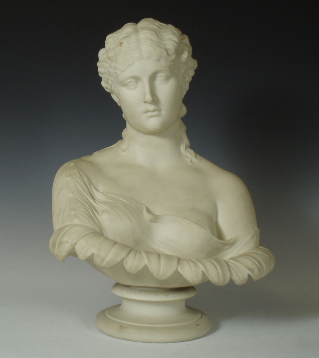 A Copeland parian ware bust of Clytie By C. Delpech for the Art Union of London, circa 1868