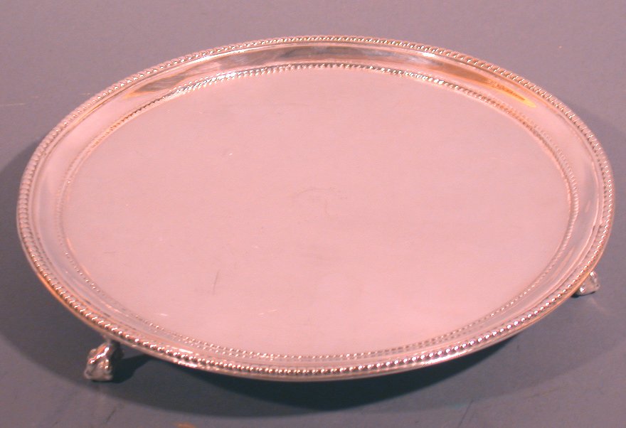 A George III silver waiter