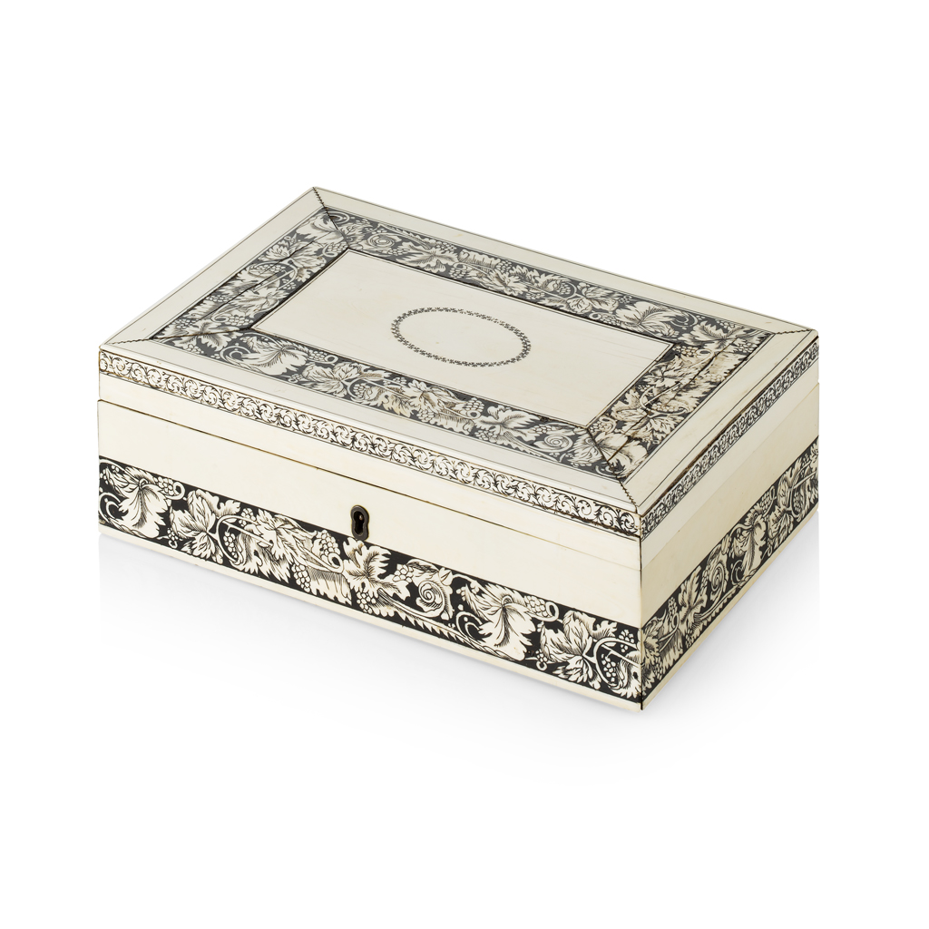 VIZAGAPATAM CARVED IVORY BOX
