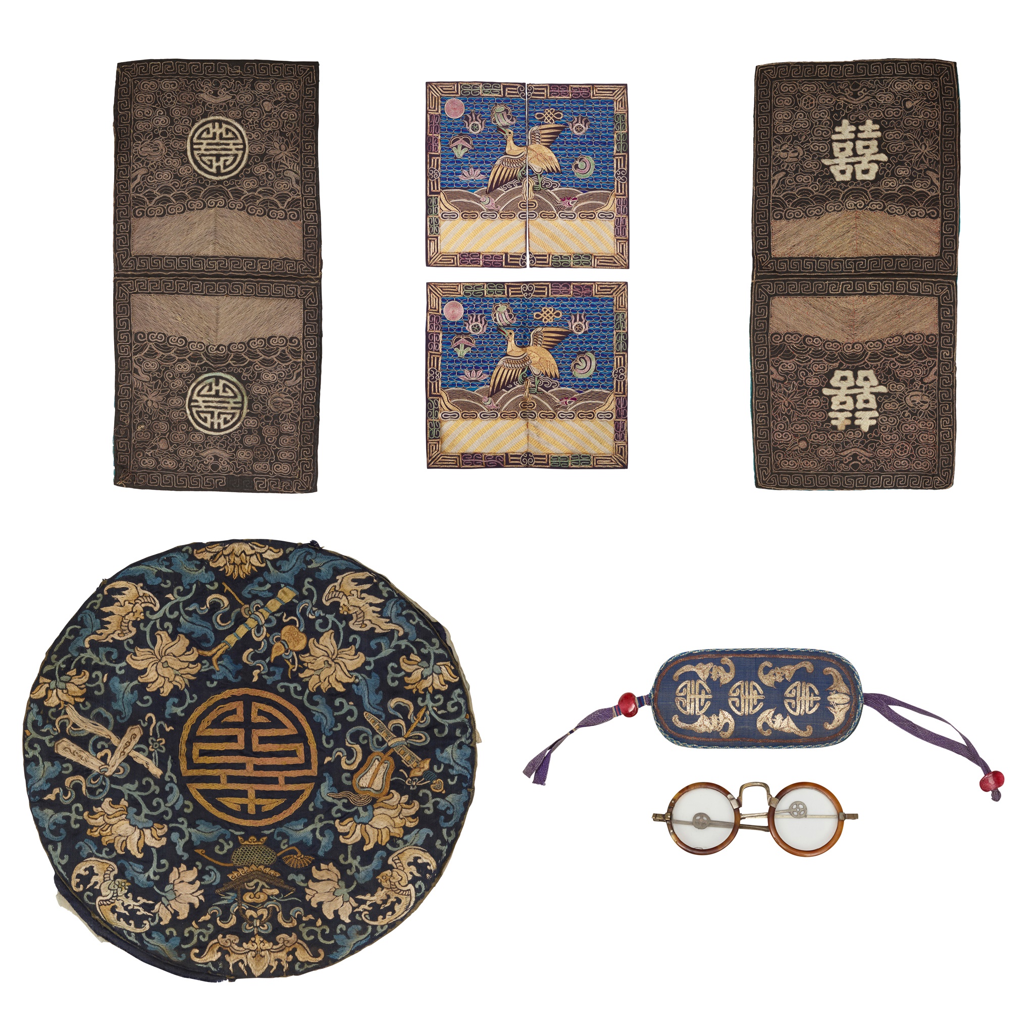 GROUP OF SIX EMBROIDERIES