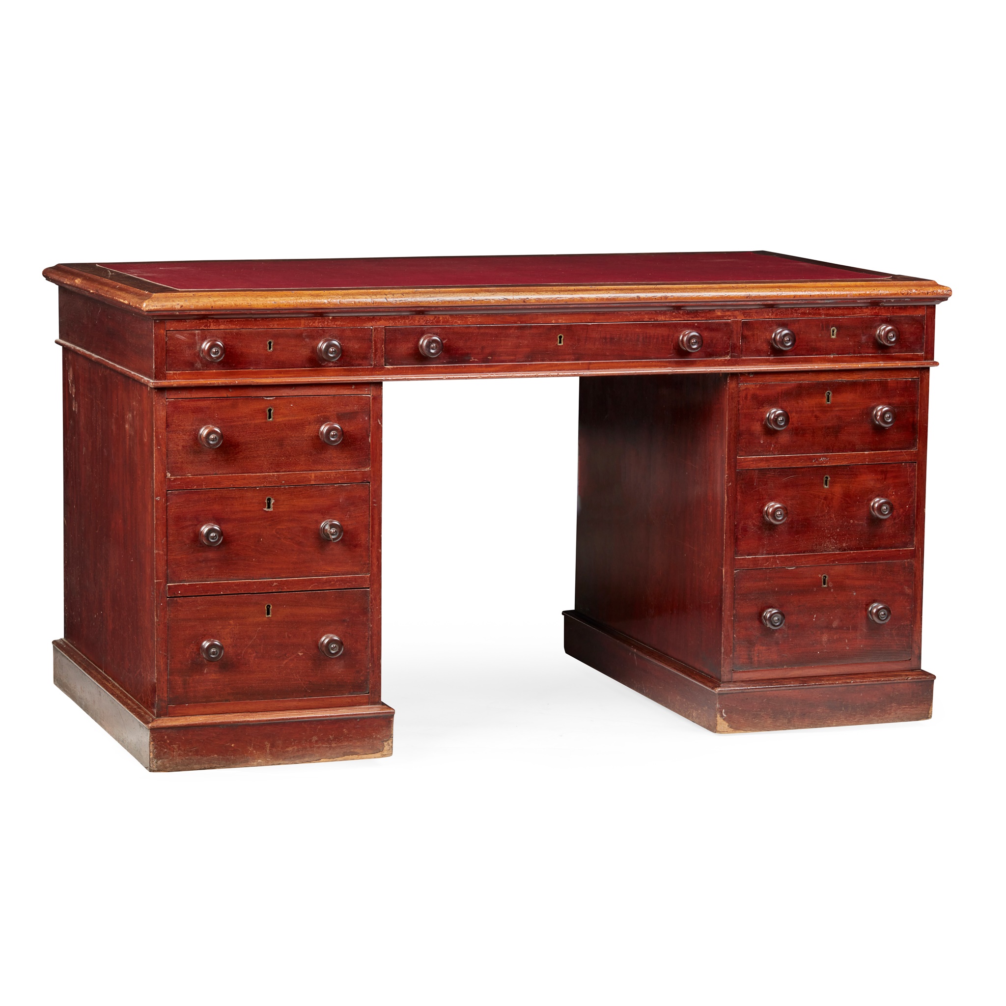 VICTORIAN MAHOGANY PEDESTAL DESK