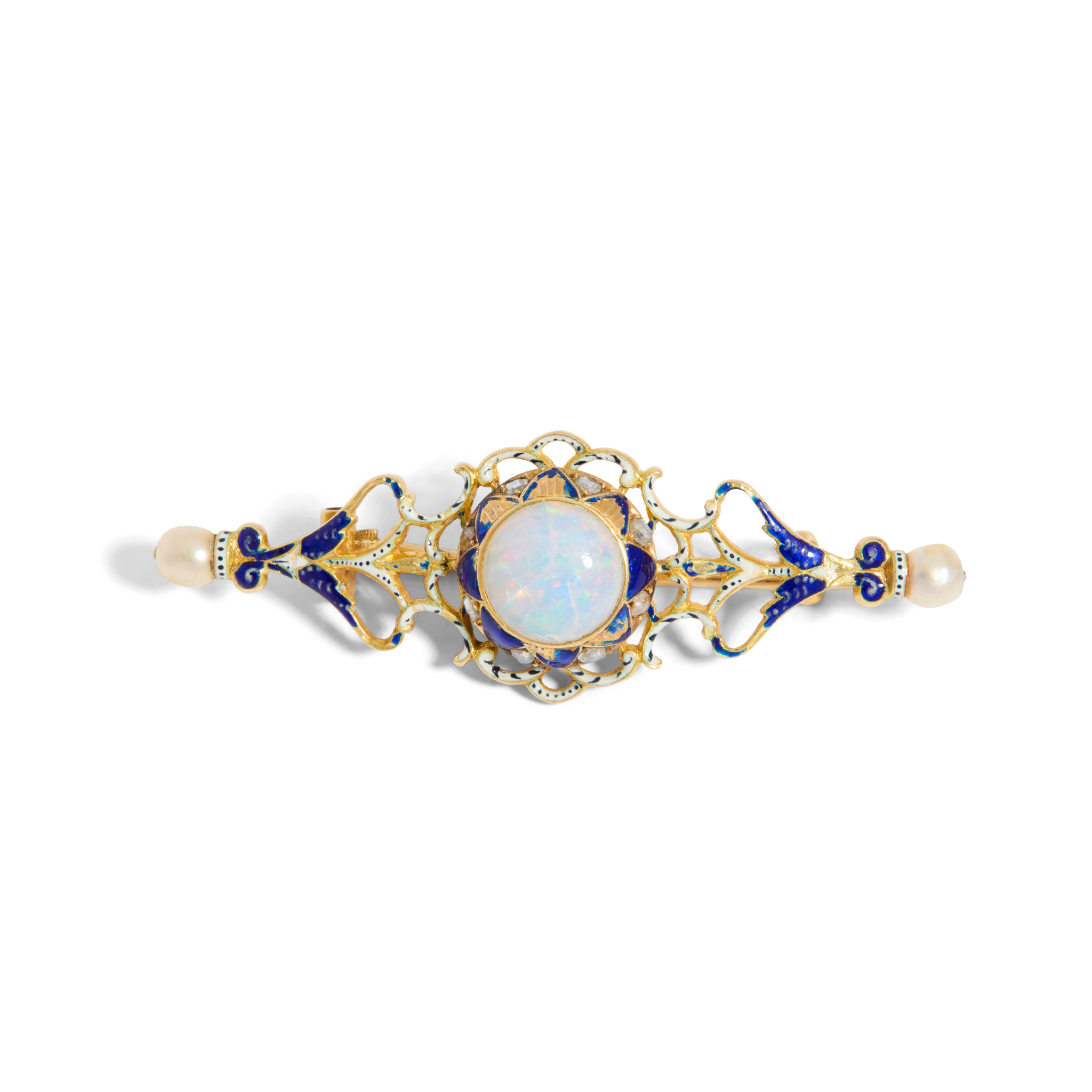 Carlo Guliano: An opal, diamond and enamel brooch