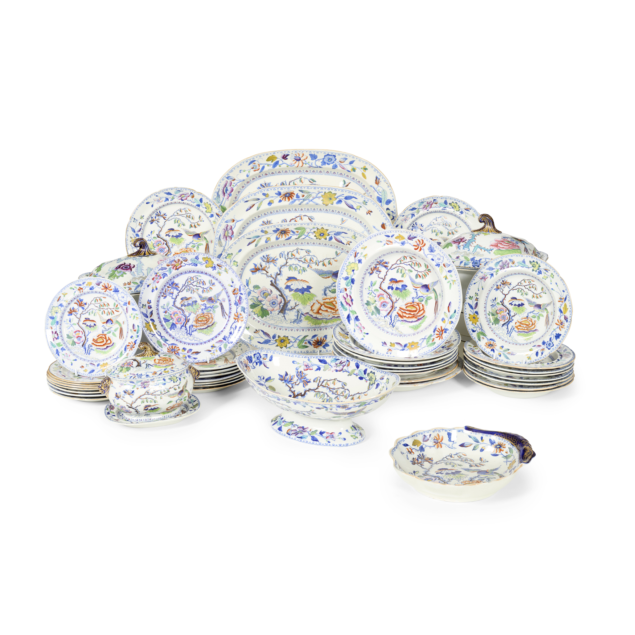 ASSEMBLED STONE CHINA DINNER SERVICE, MOSTLY DAVENPORT