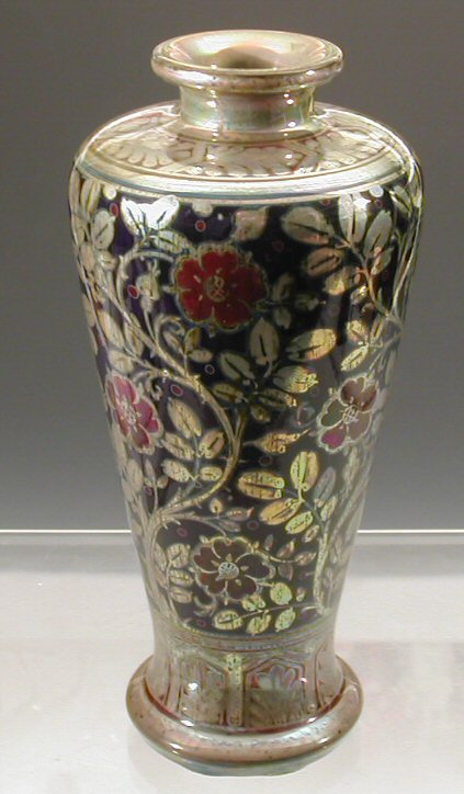 A Pilkingtons Royal Lancastrian lustre shouldered tapering vase