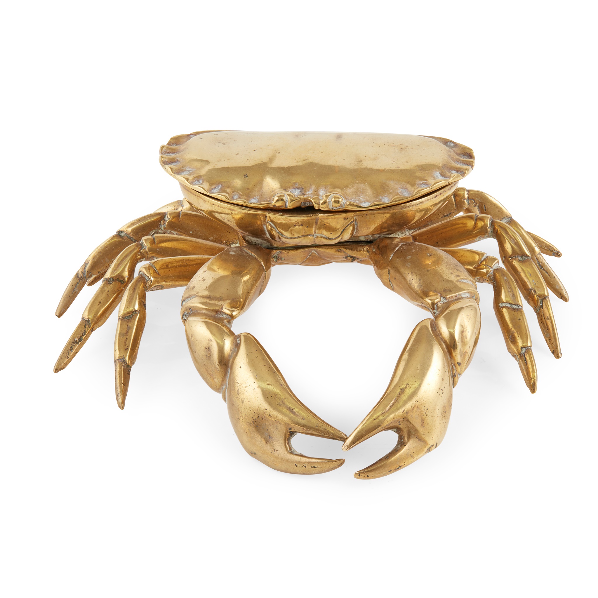 NOVELTY BRASS CRAB INKWELL