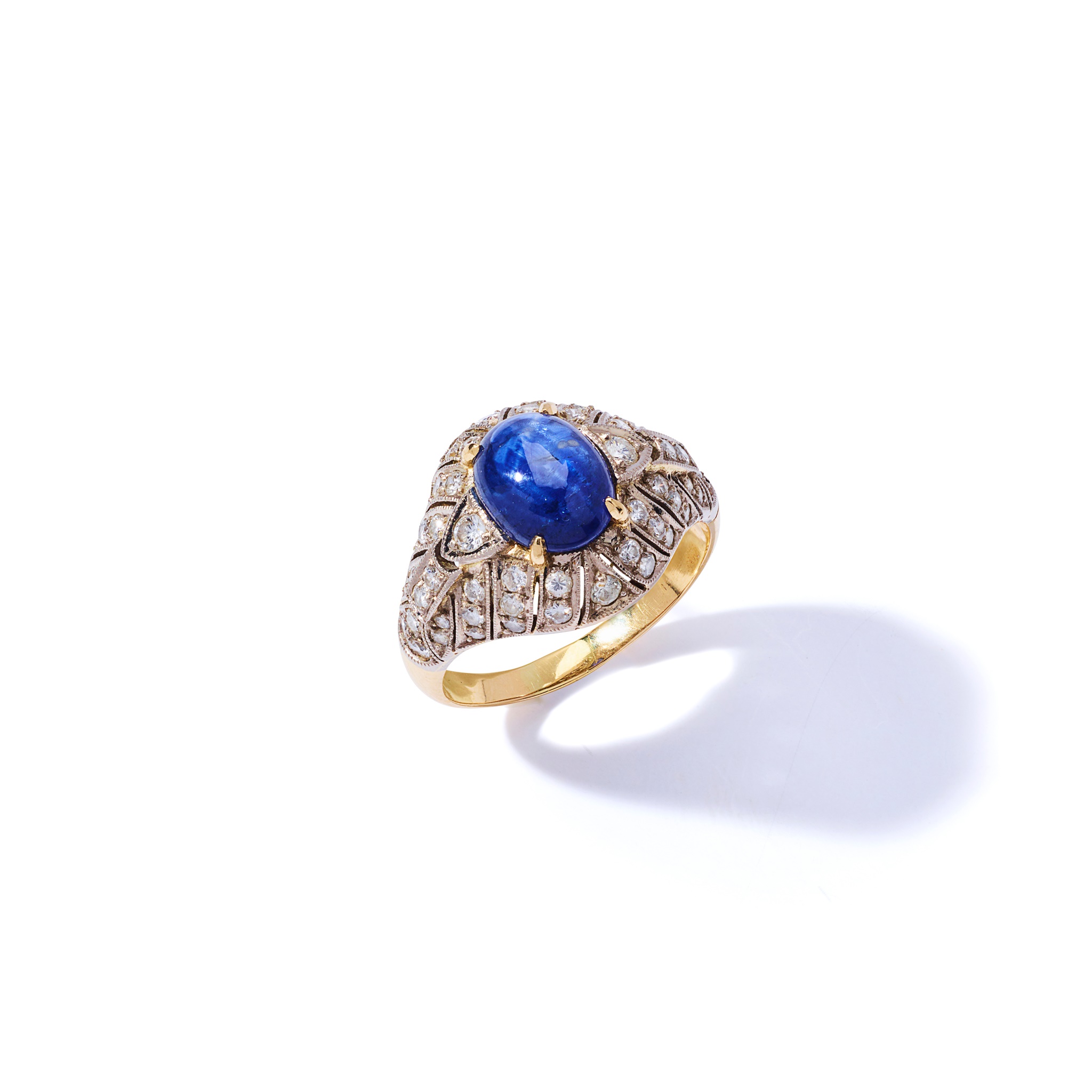 A sapphire and diamond ring