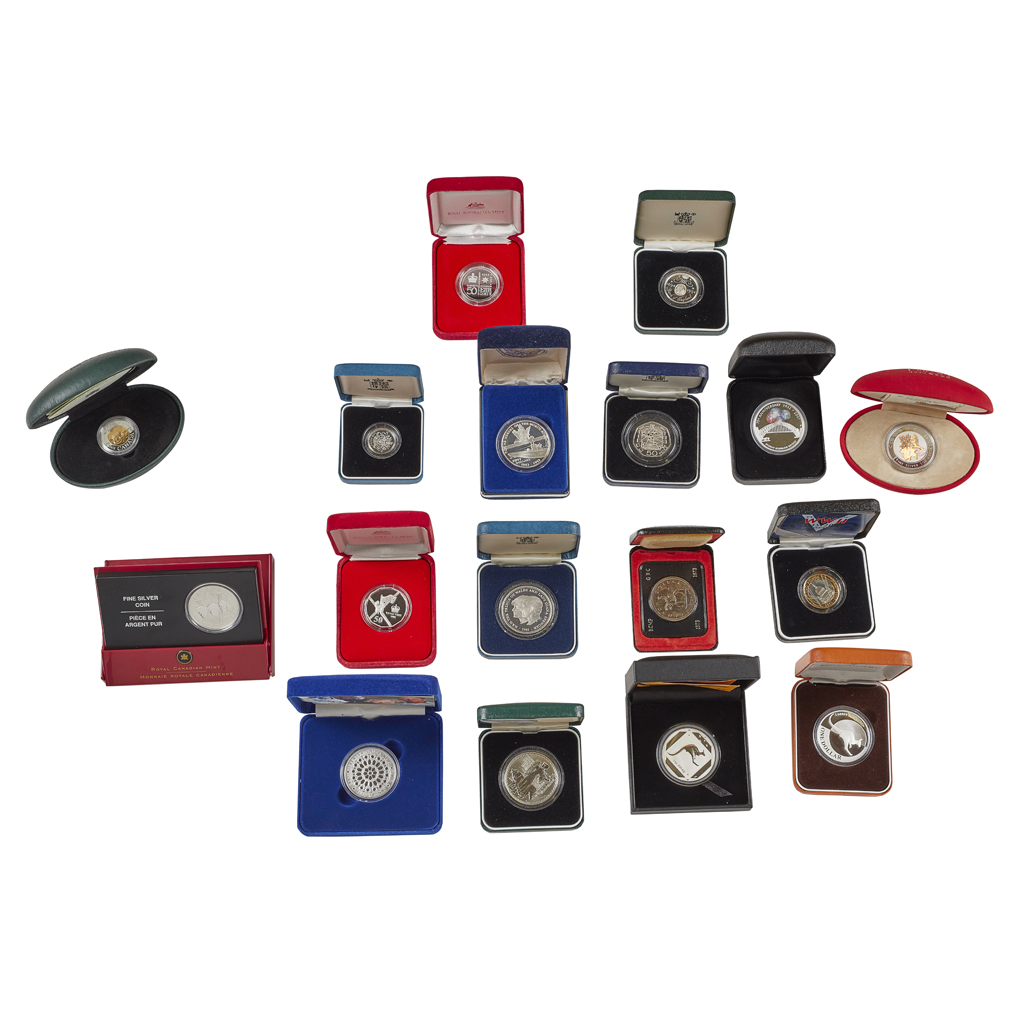 A large mixed group of mainly single proof coins