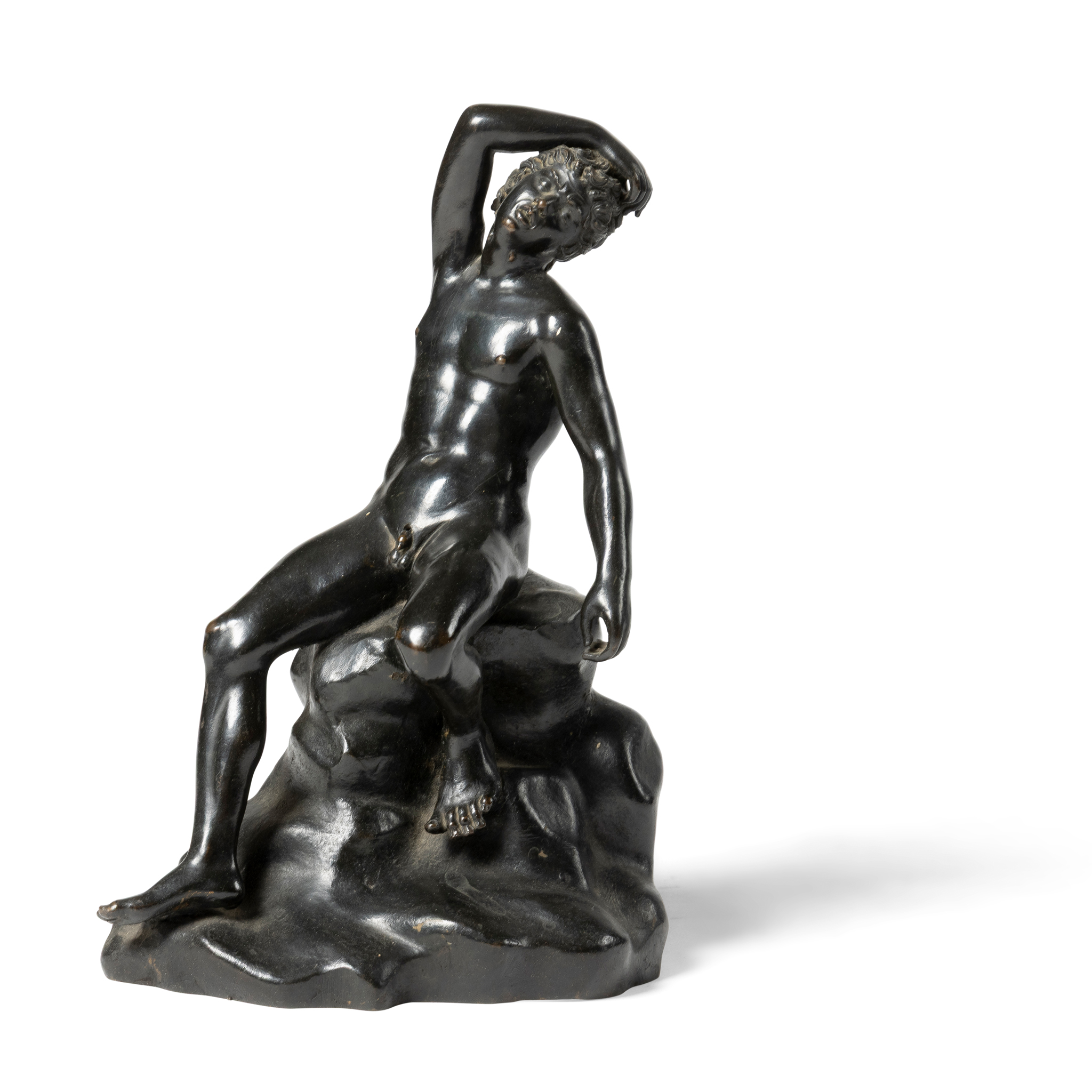 A BRONZE FIGURE OF THE SLEEPING FAUN, AFTER THE ANTIQUE