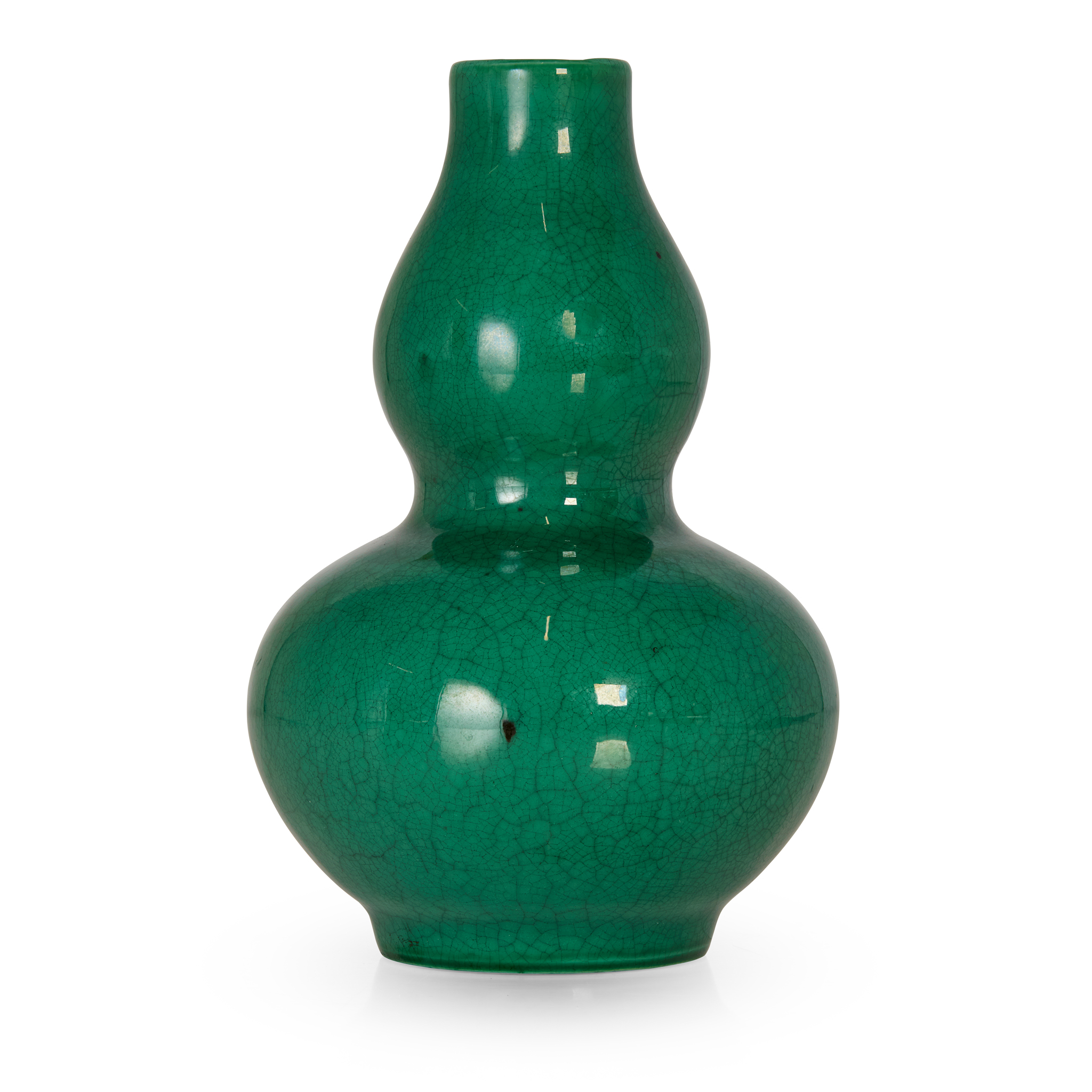 CHINESE GREEN-GLAZED DOUBLE GOURD VASE