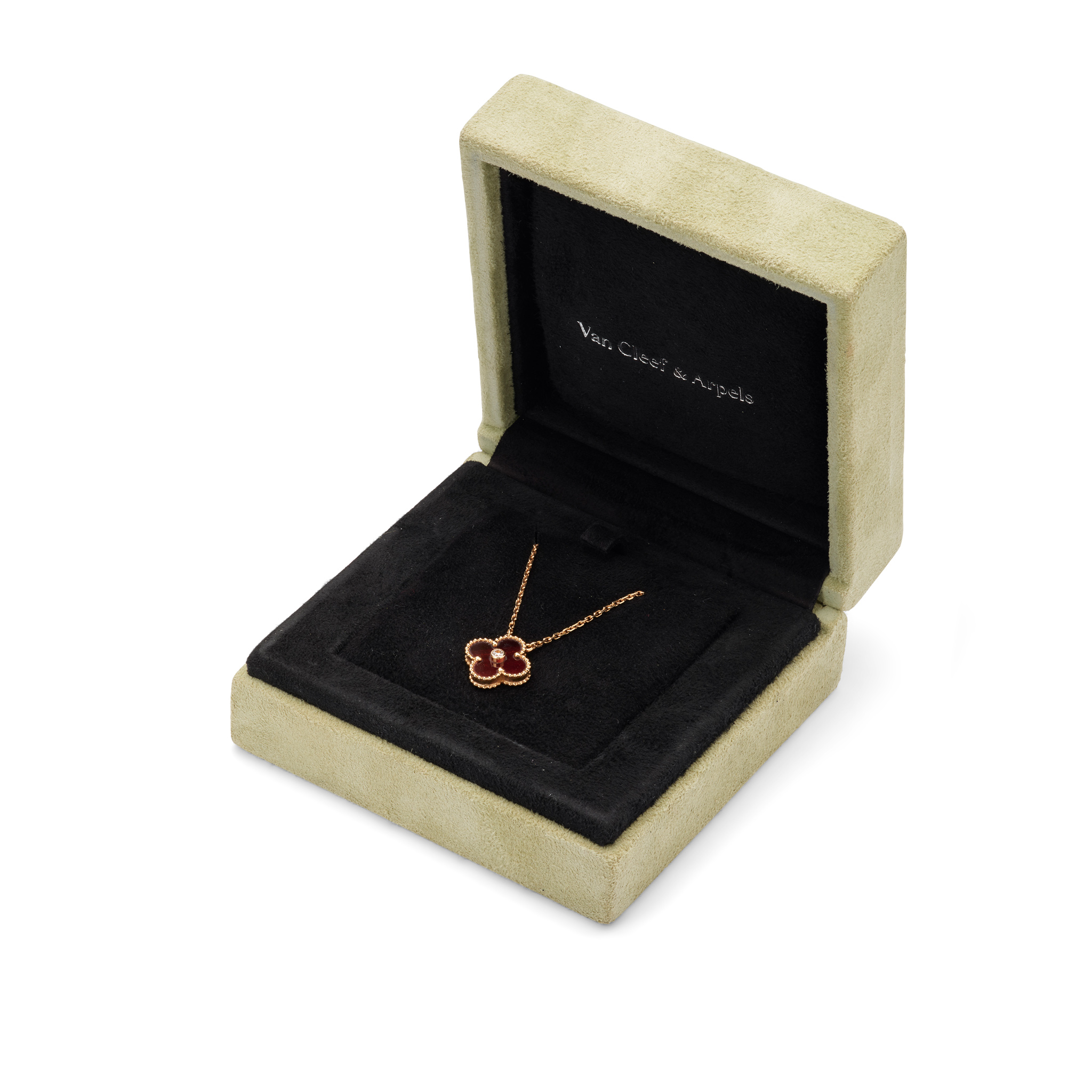 Van Cleef & Arpels: A tiger's eye and diamond 'Vintage Alhambra Holiday' pendant necklace, 2017