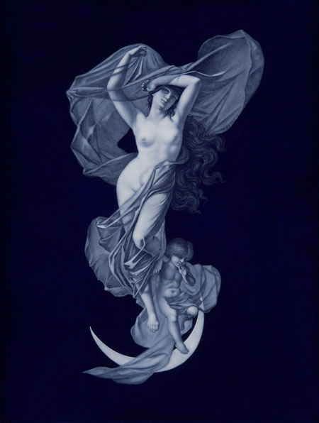 A late 19th/early 20th century pate sur pate tile, probably Minton By T J Bott