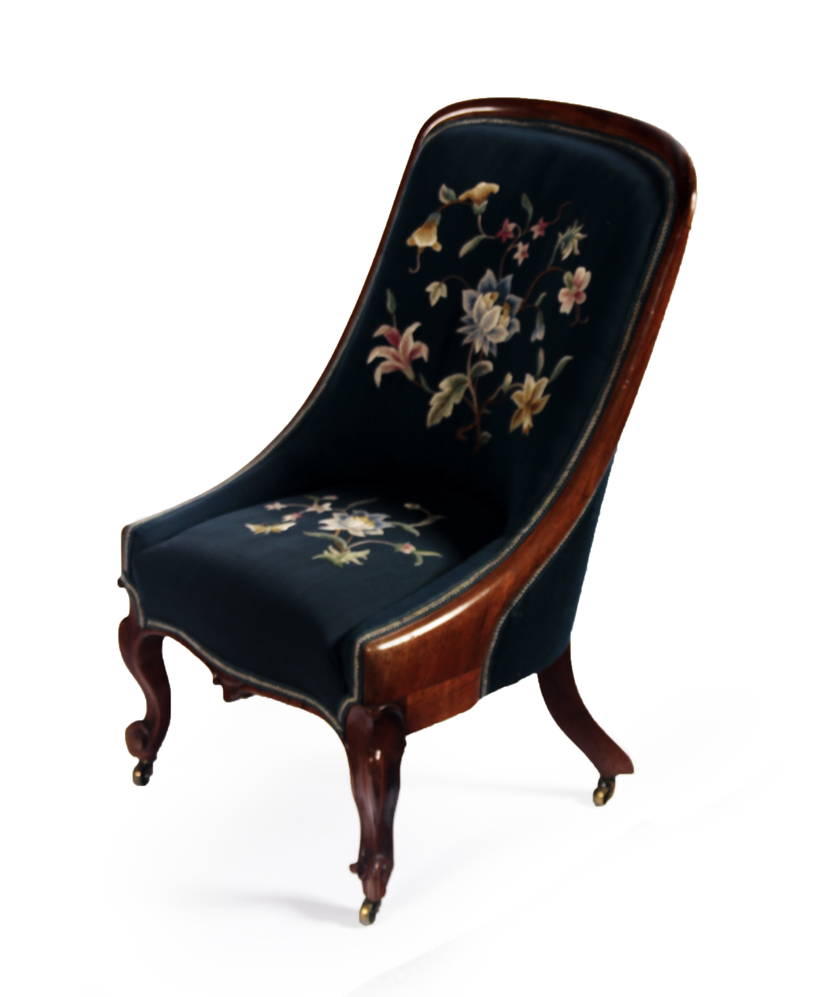 ROSEWOOD FRAMED NURSING CHAIR