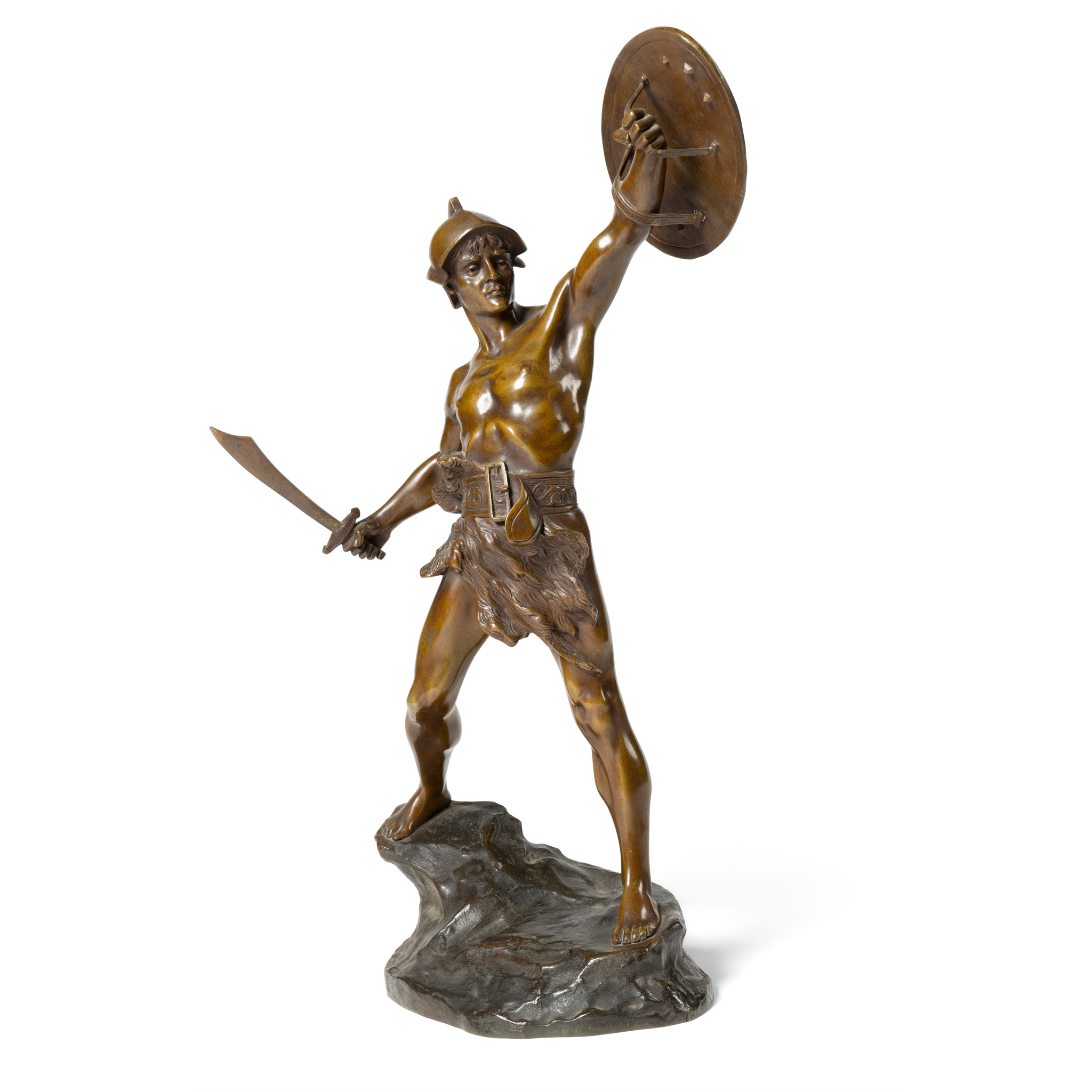 A BRONZE FIGURE OF A CLASSICAL WARRIOR, FRANCESCO LAMONACA (ITALIAN 1882-1937)