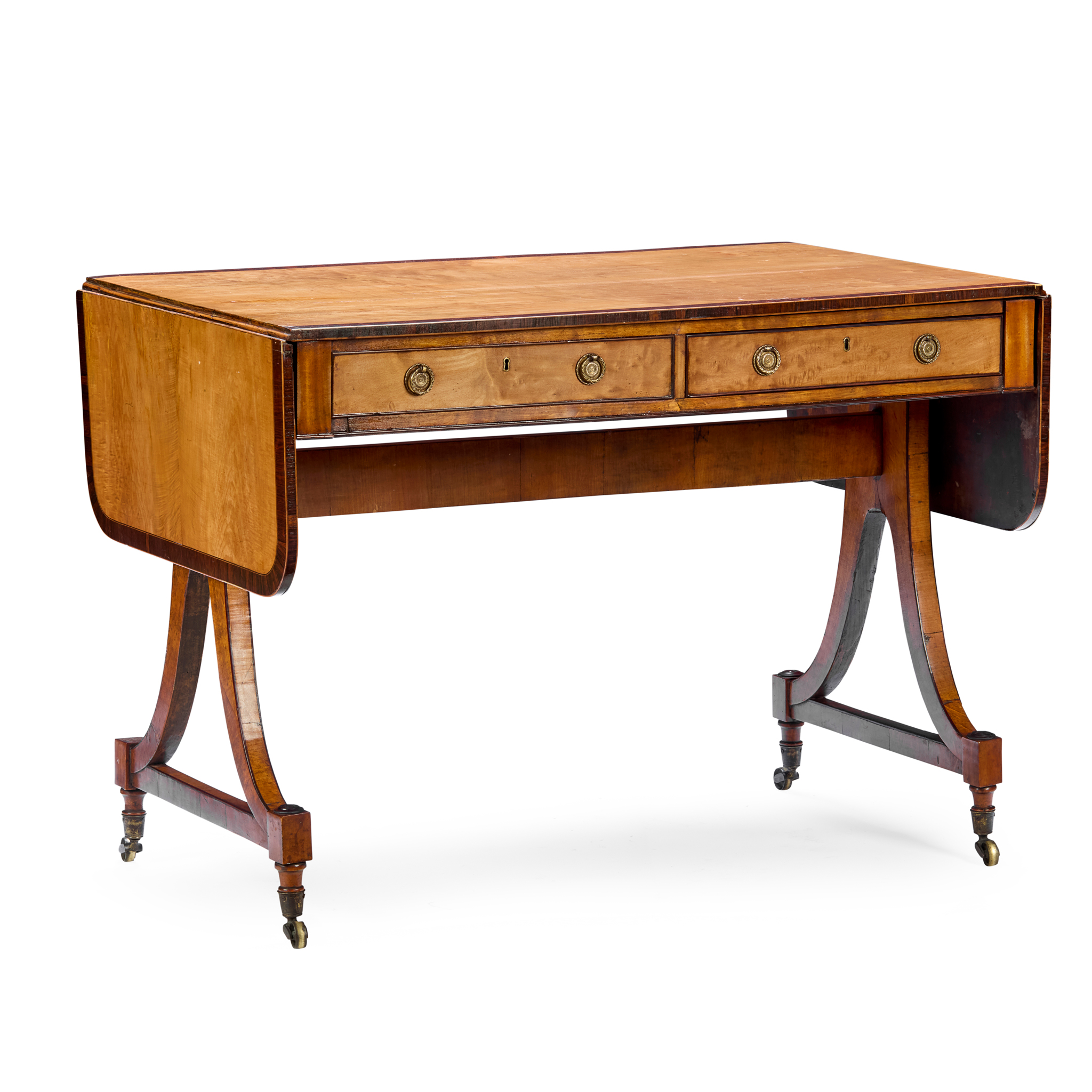 REGENCY SATINWOOD AND GONCALO ALVES SOFA TABLE, ATTRIBUTED TO GILLOWS