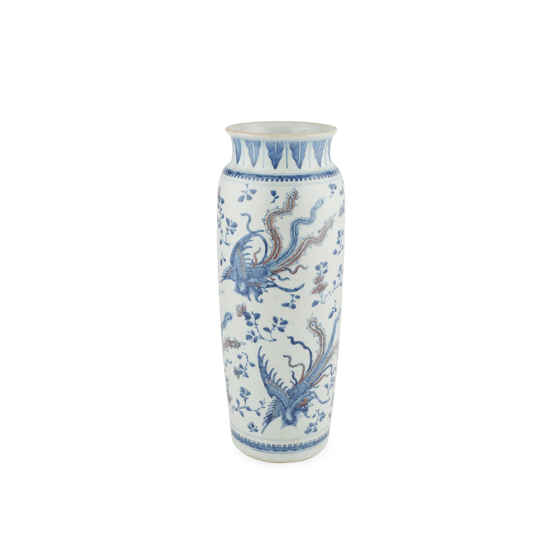 UNDERGLAZE BLUE AND COPPER-RED SLEEVE VASE