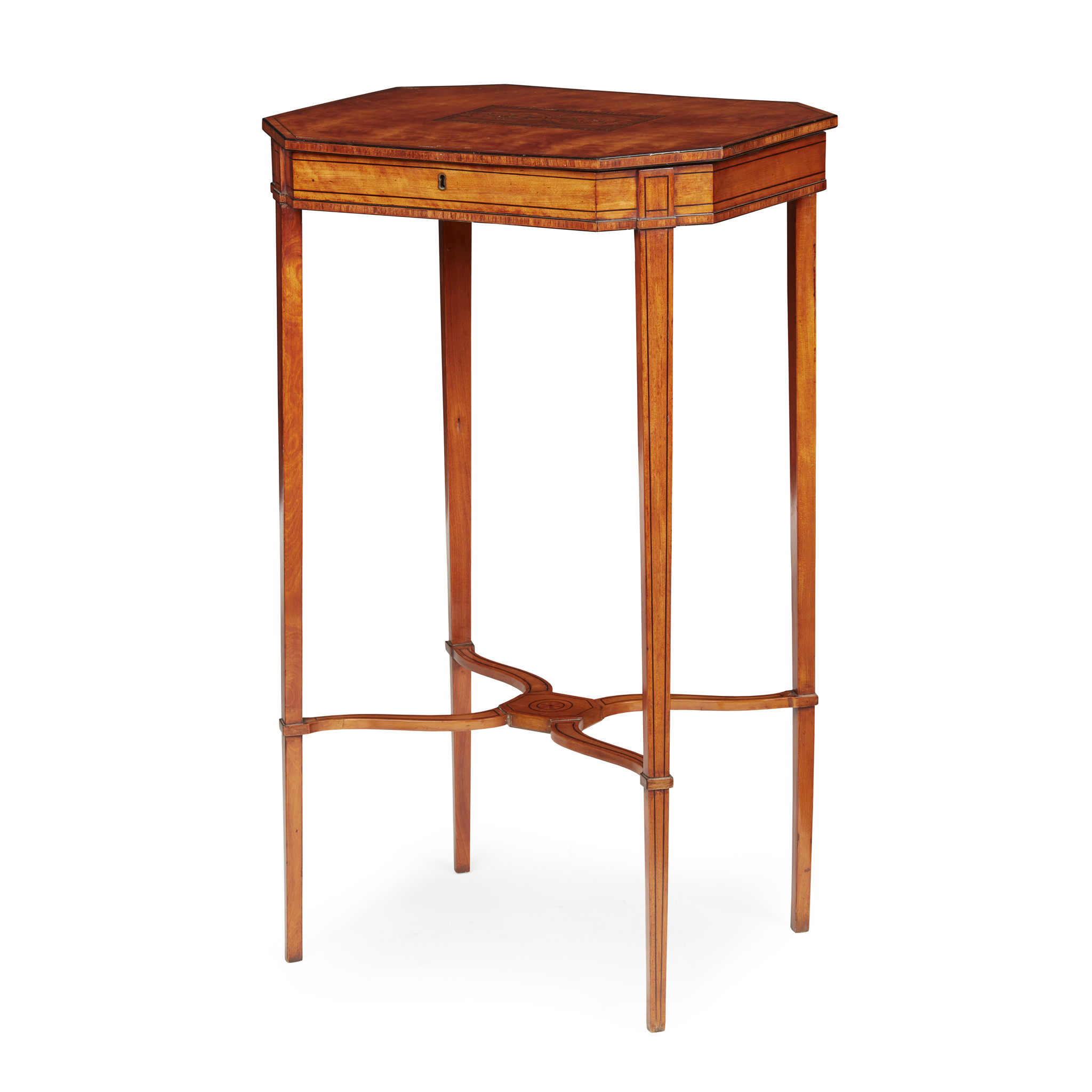 LATE GEORGE III SATINWOOD AND INLAID OCCASIONAL TABLE