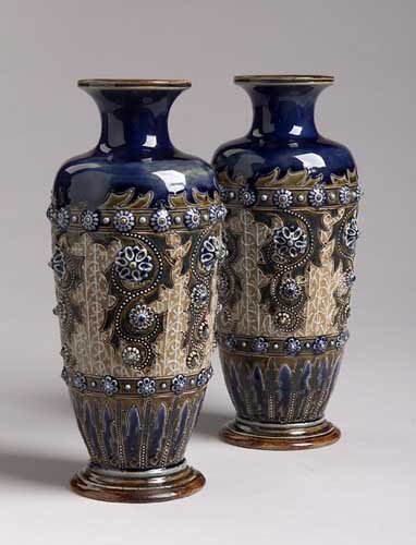 A pair of Doulton Lambeth vases by George Tinworth