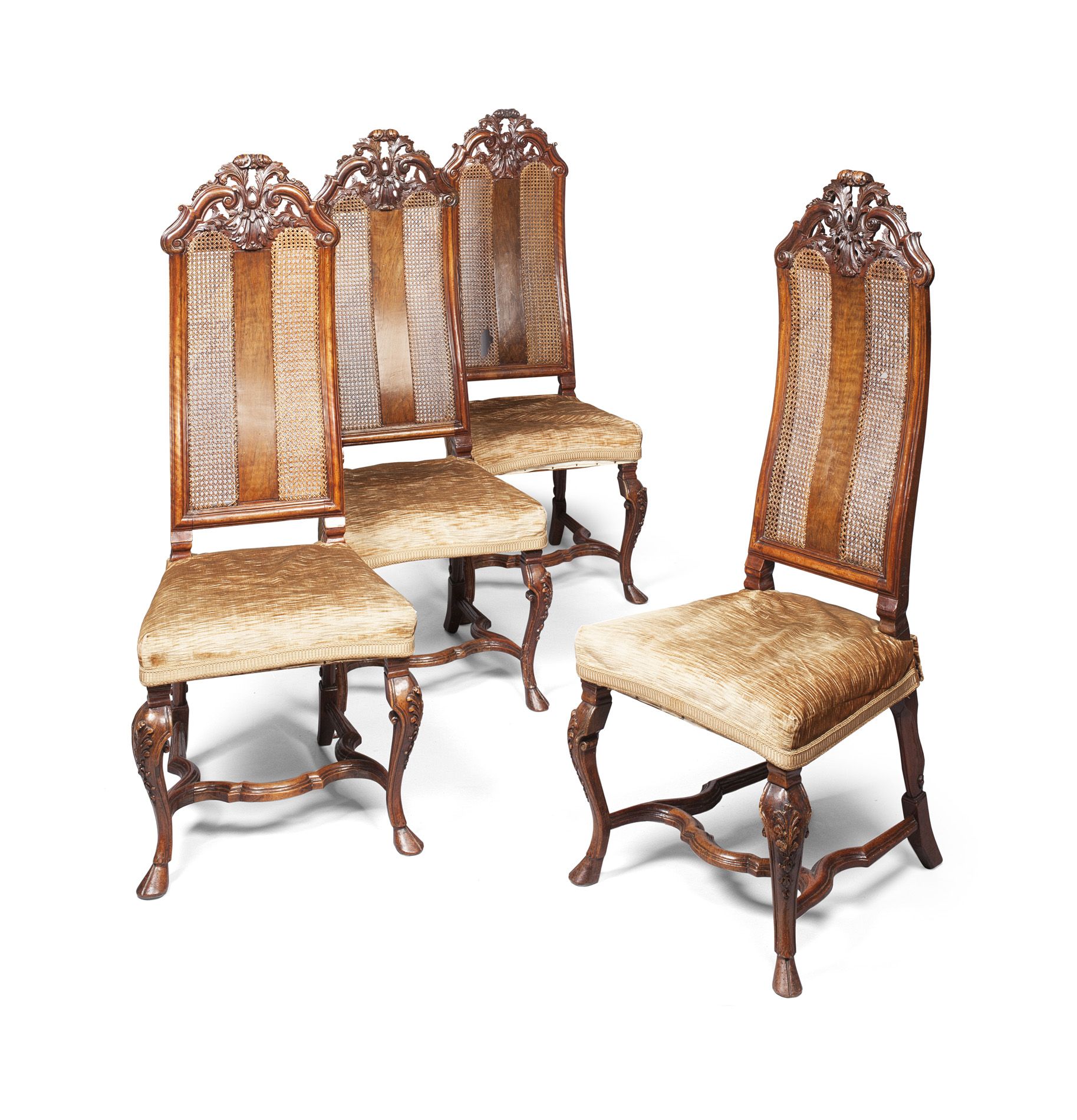 SET OF FOUR ITALIAN WALNUT CHAIRS