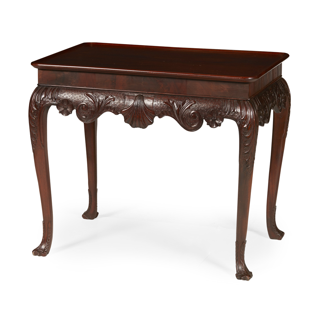 IRISH GEORGE III STYLE MAHOGANY SILVER TABLE
