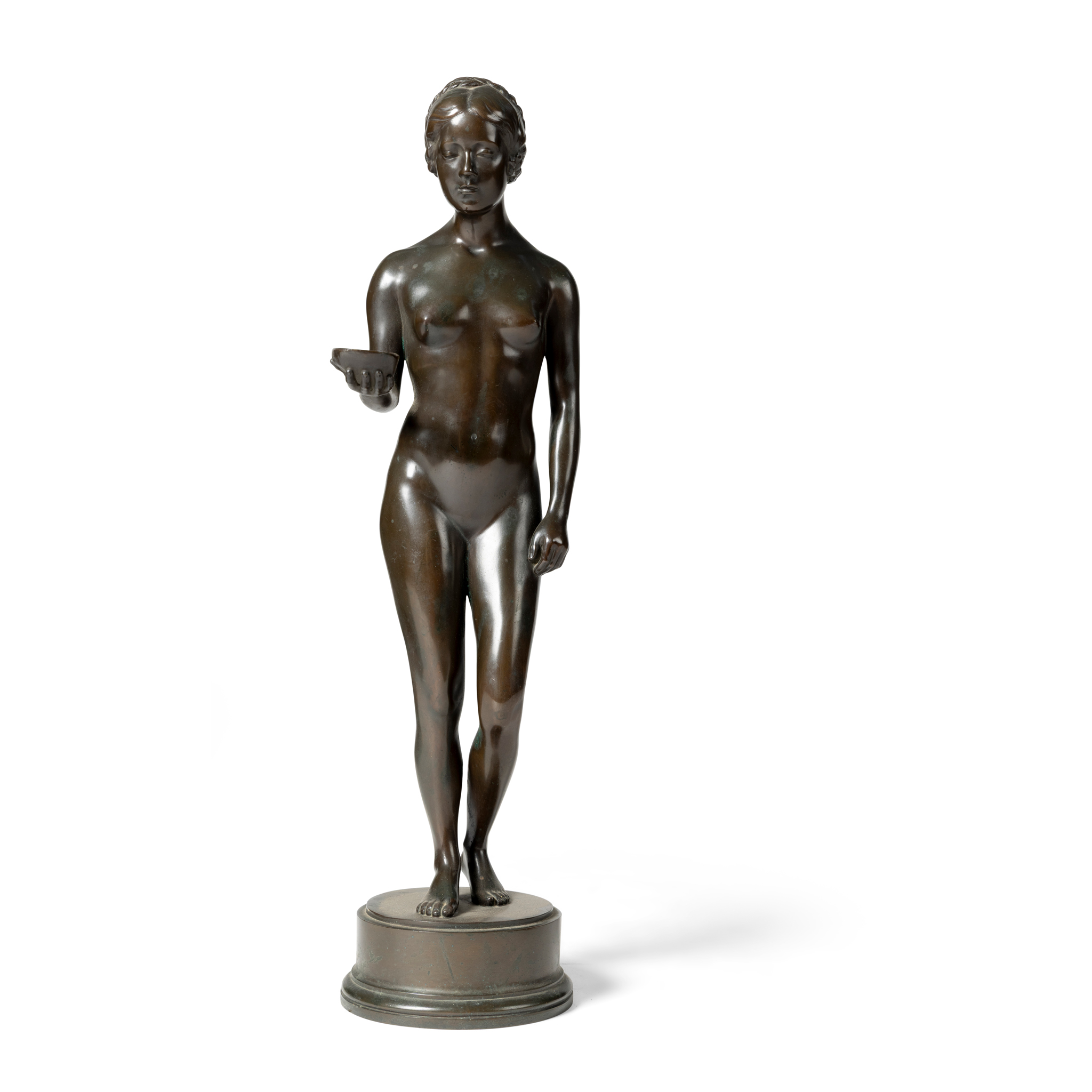 A CONTINENTAL BRONZE OF A CLASSICAL MAIDEN