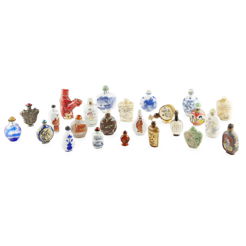 COLLECTION OF TWENTY-FIVE SNUFF BOTTLES