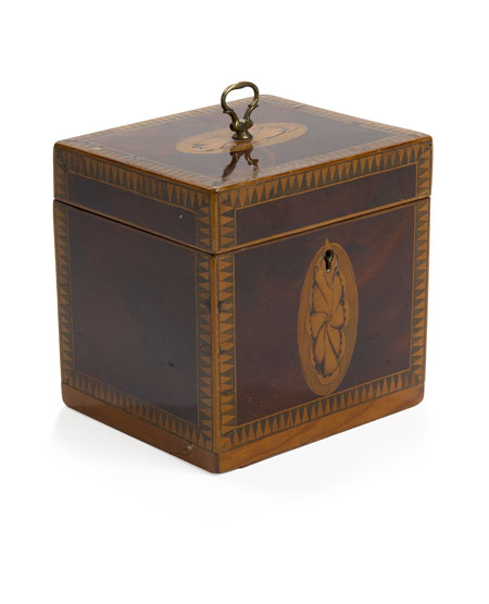 A 19th century mahogany cube tea caddy