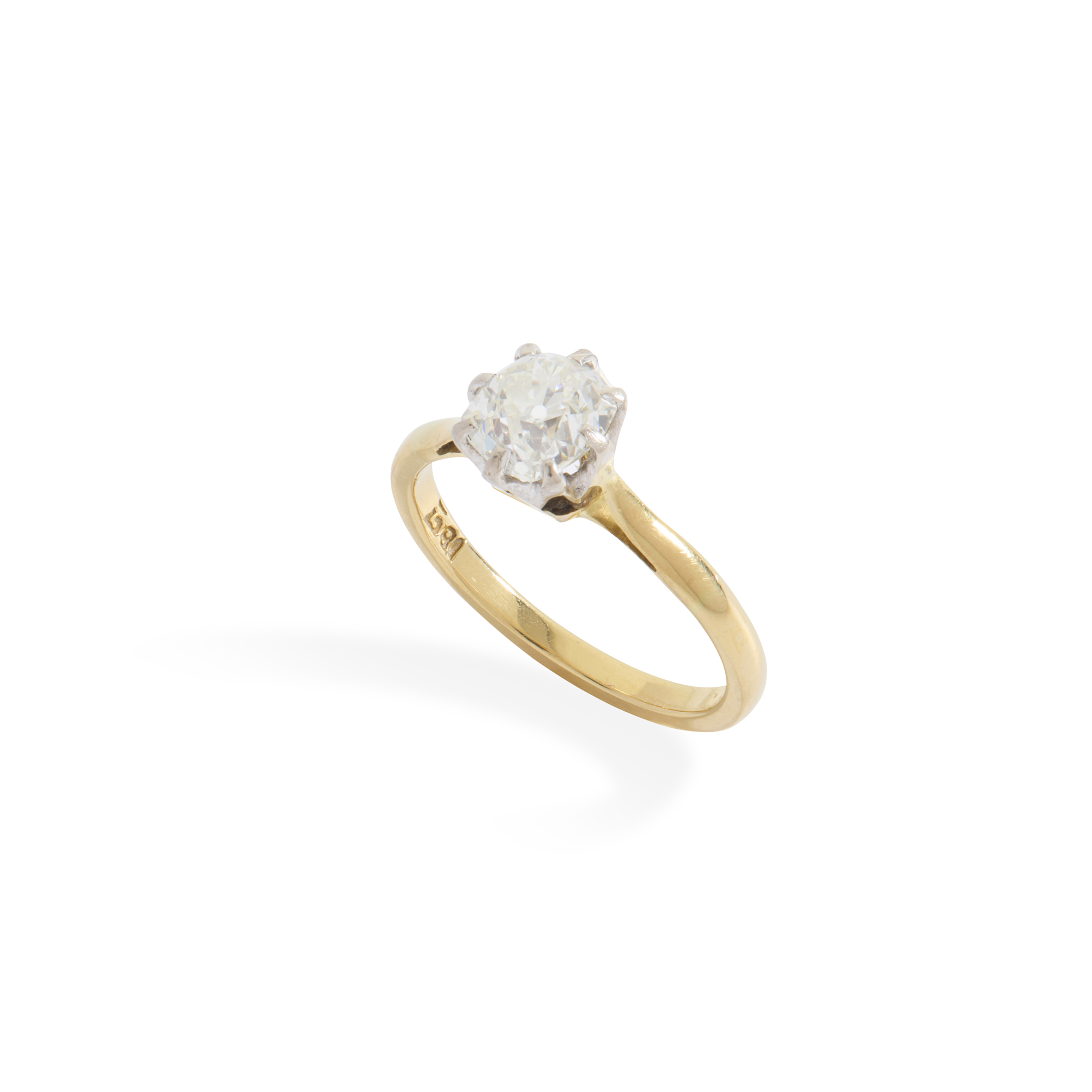 A diamond single-stone ring