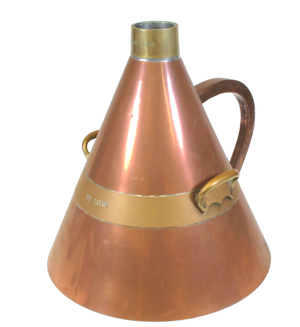 GROUP OF GRADUATED BRASS & COPPER LIQUID MEASURES