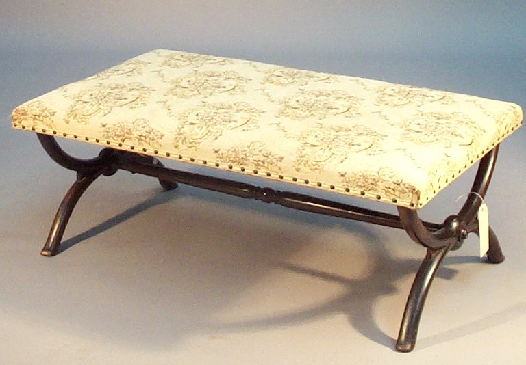 A mahogany framed centre stool