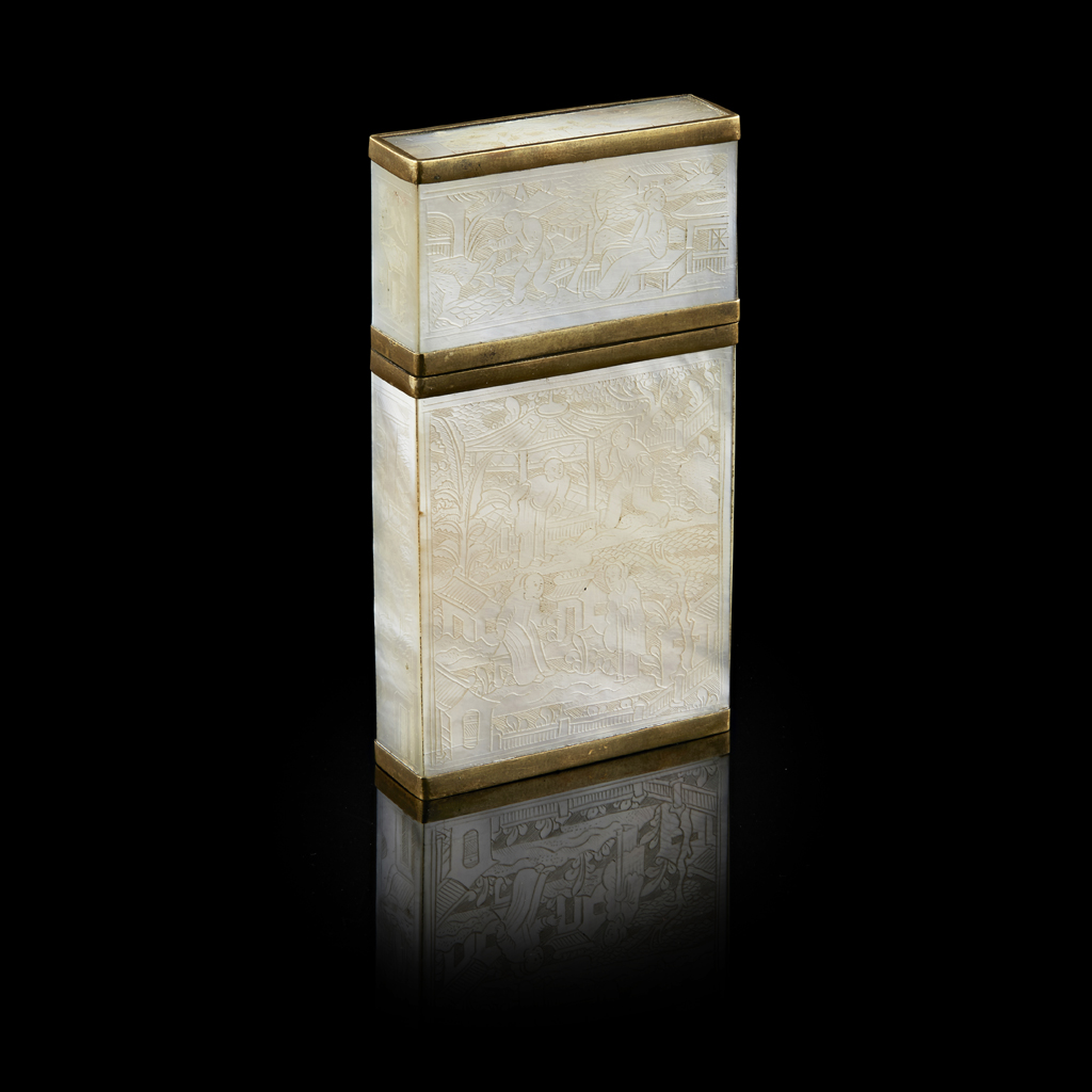 MOTHER-OF-PEARL CARD CASE AND ETUI