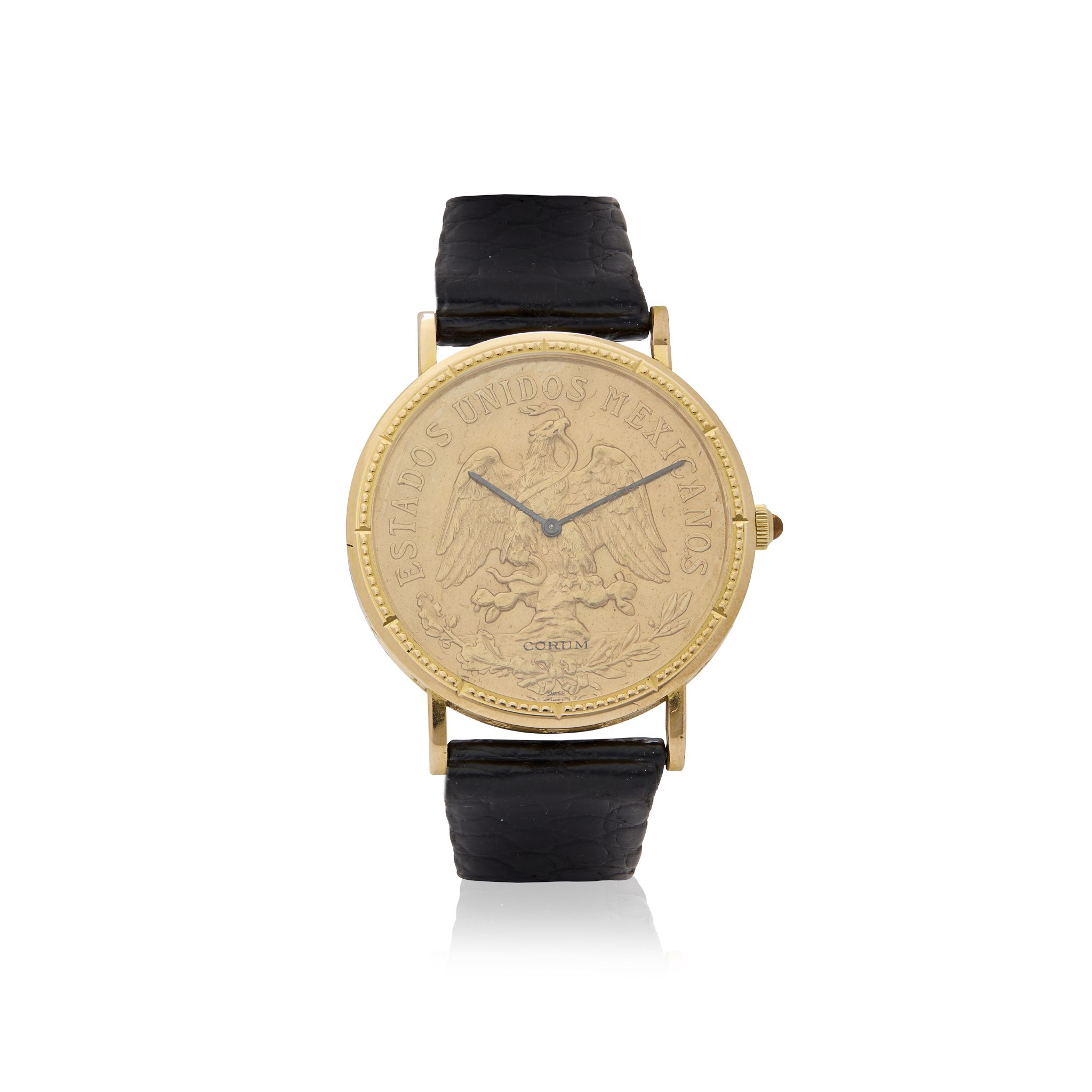 Corum. An unusual 18k gold mechanical coin watch