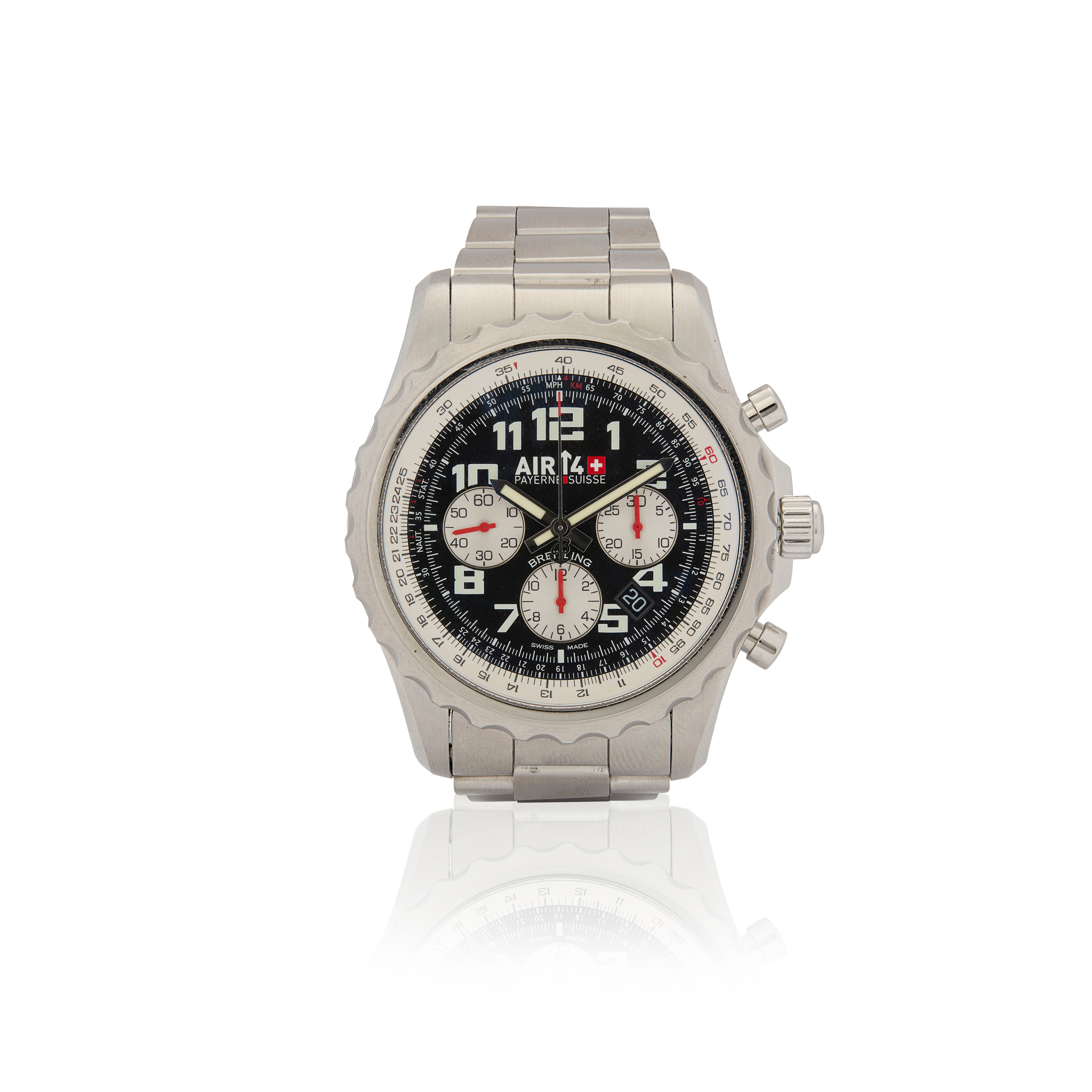 Breitling. A special edition stainless steel automatic chronograph wristwatch